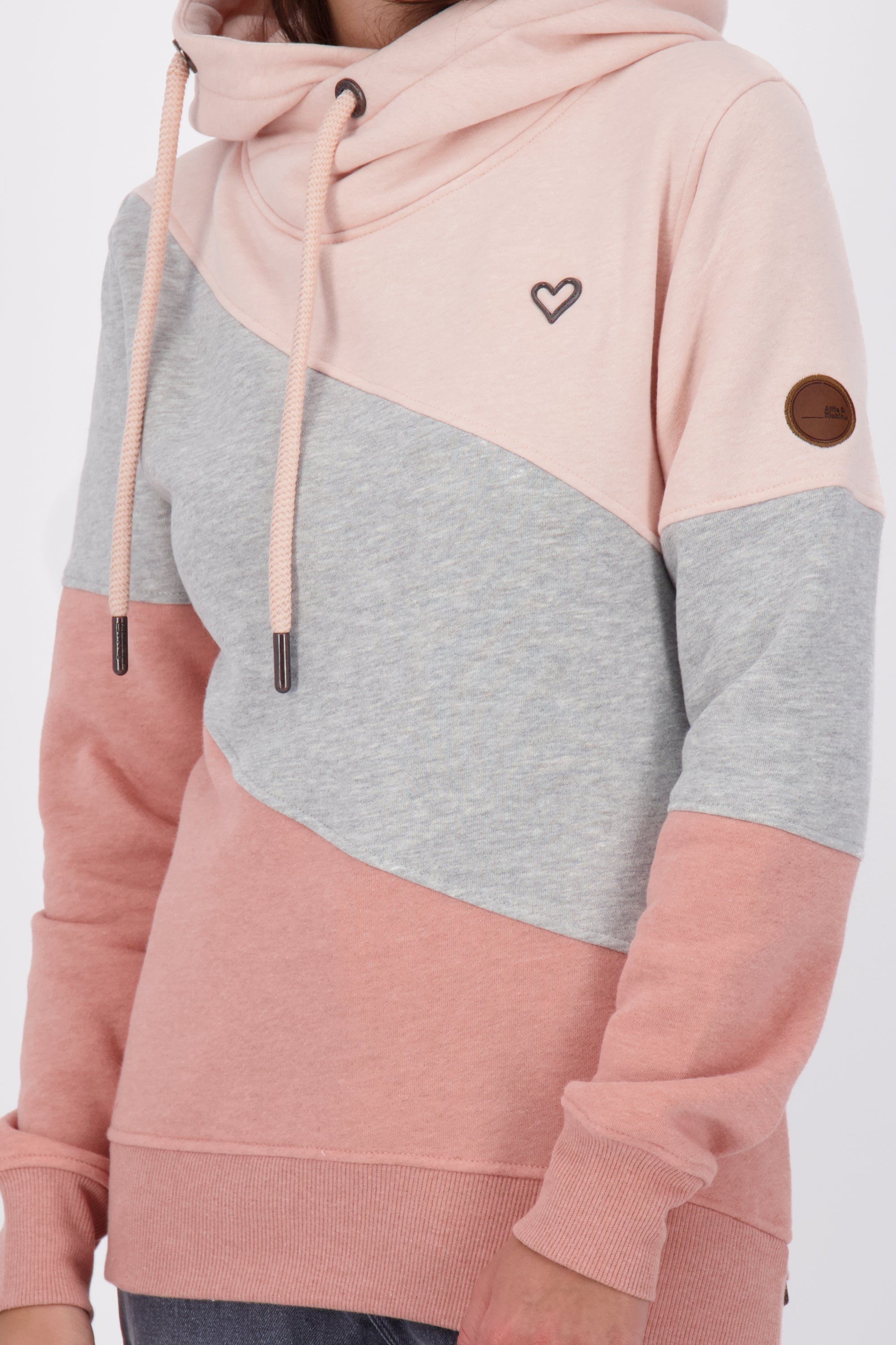 Dreifarbiges Kapuzensweatshirt StacyAK A Damen Rosa
