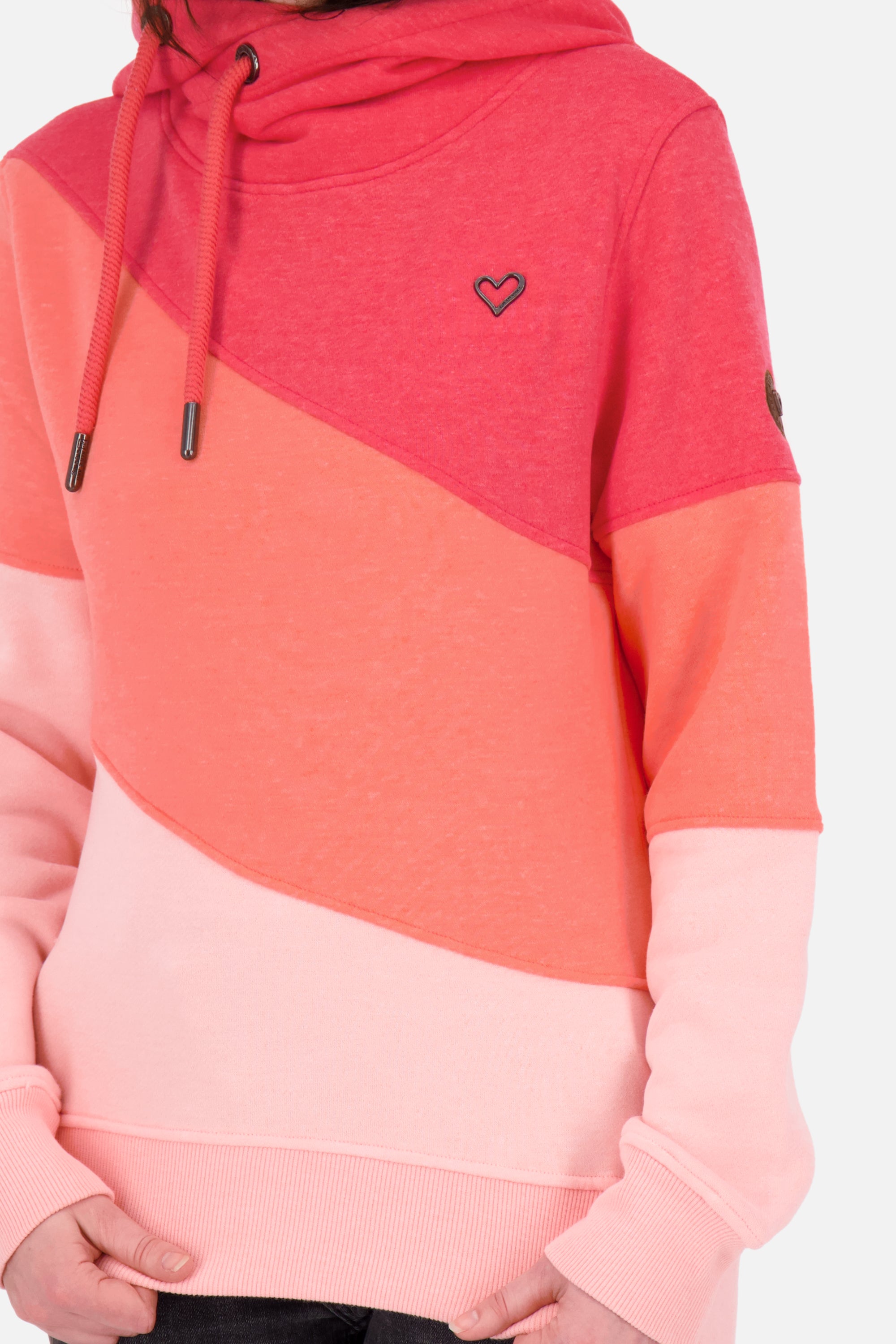 Kapuzensweatshirt StacyAK A im dreifarbigen Design für Frauen Rosa