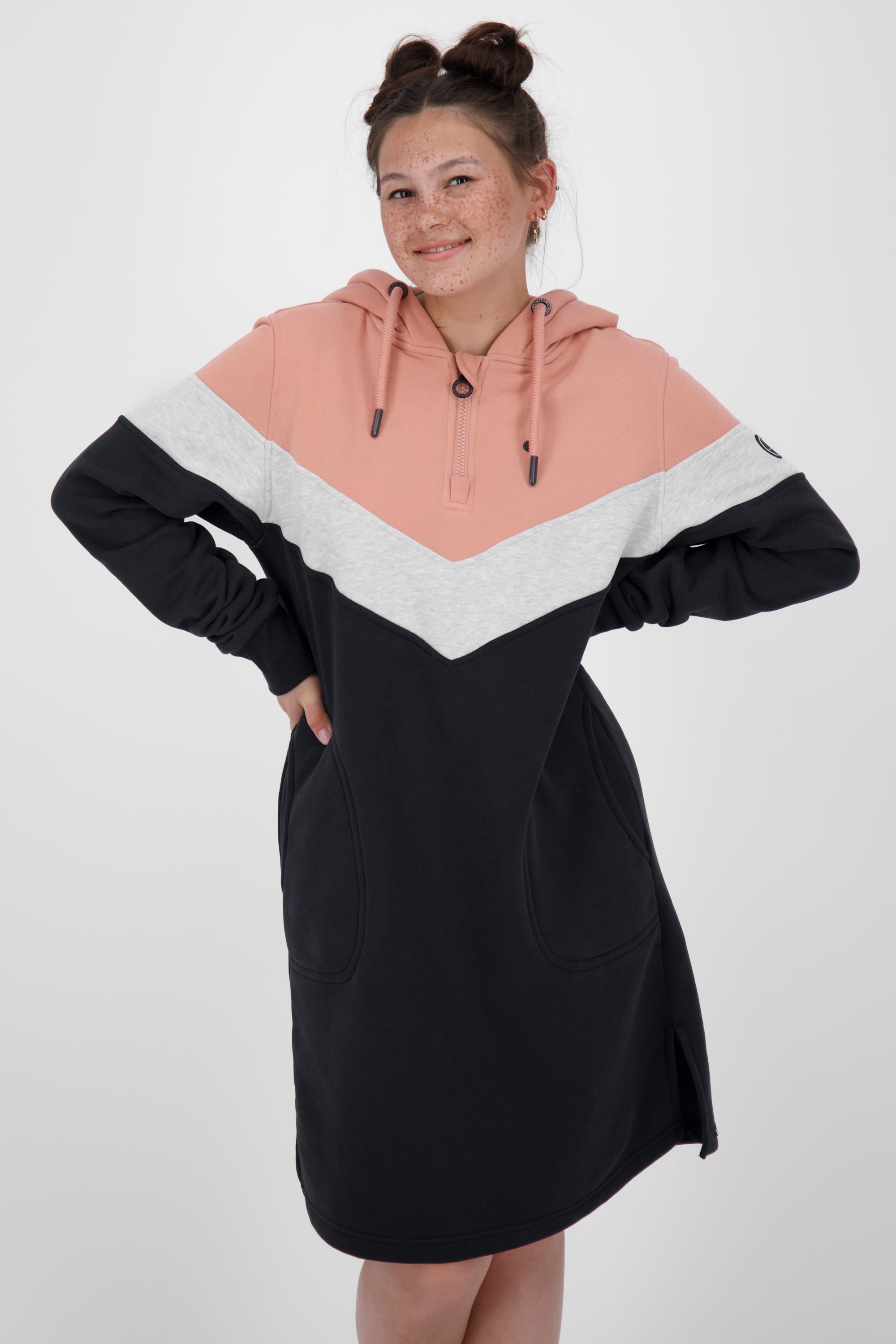Damenkleid BiggiAK A - Trendiges Sweatkleid für Herbst Rosa