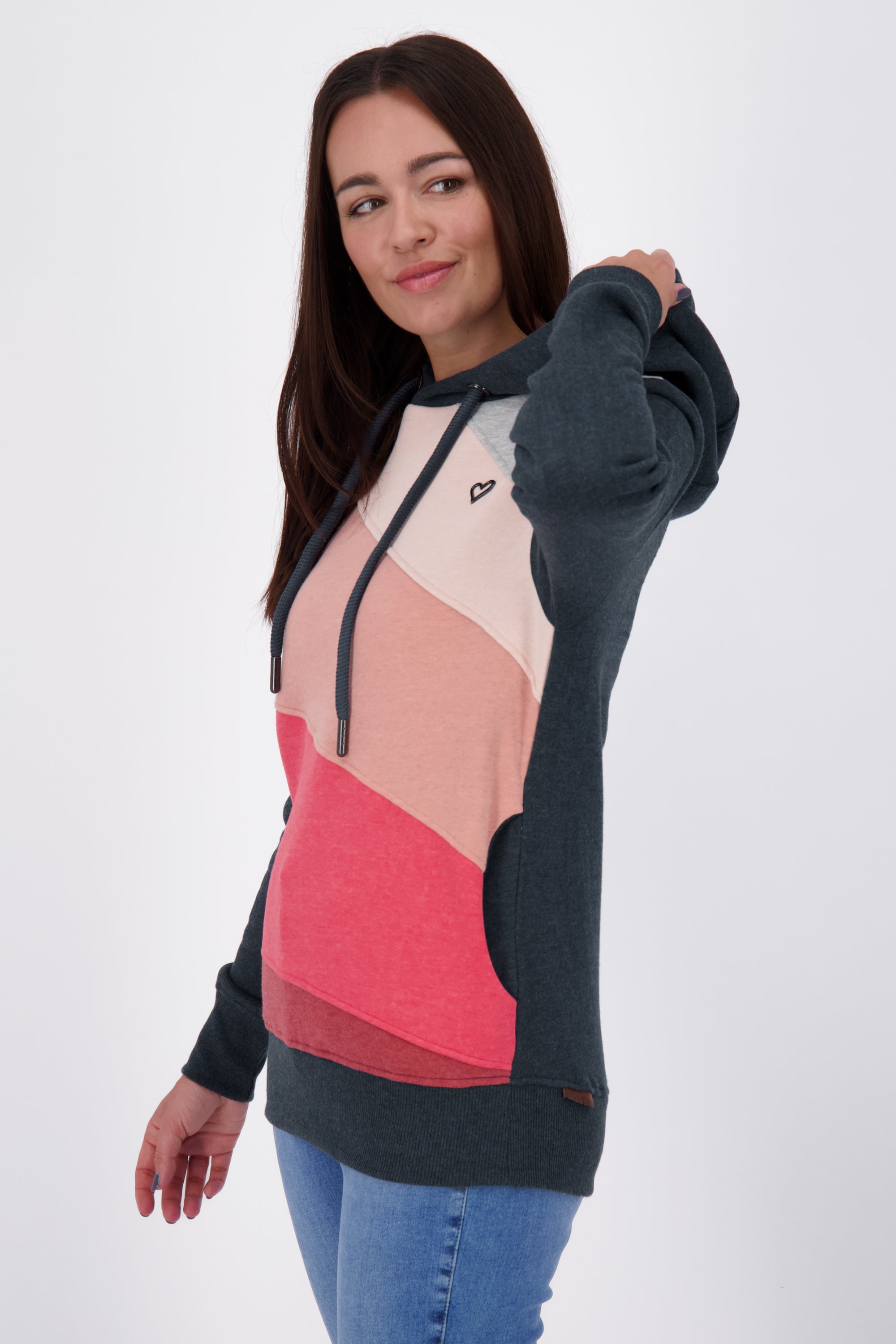 Damen Sweatshirt LeniAK A - Colorblocking-Look Rot