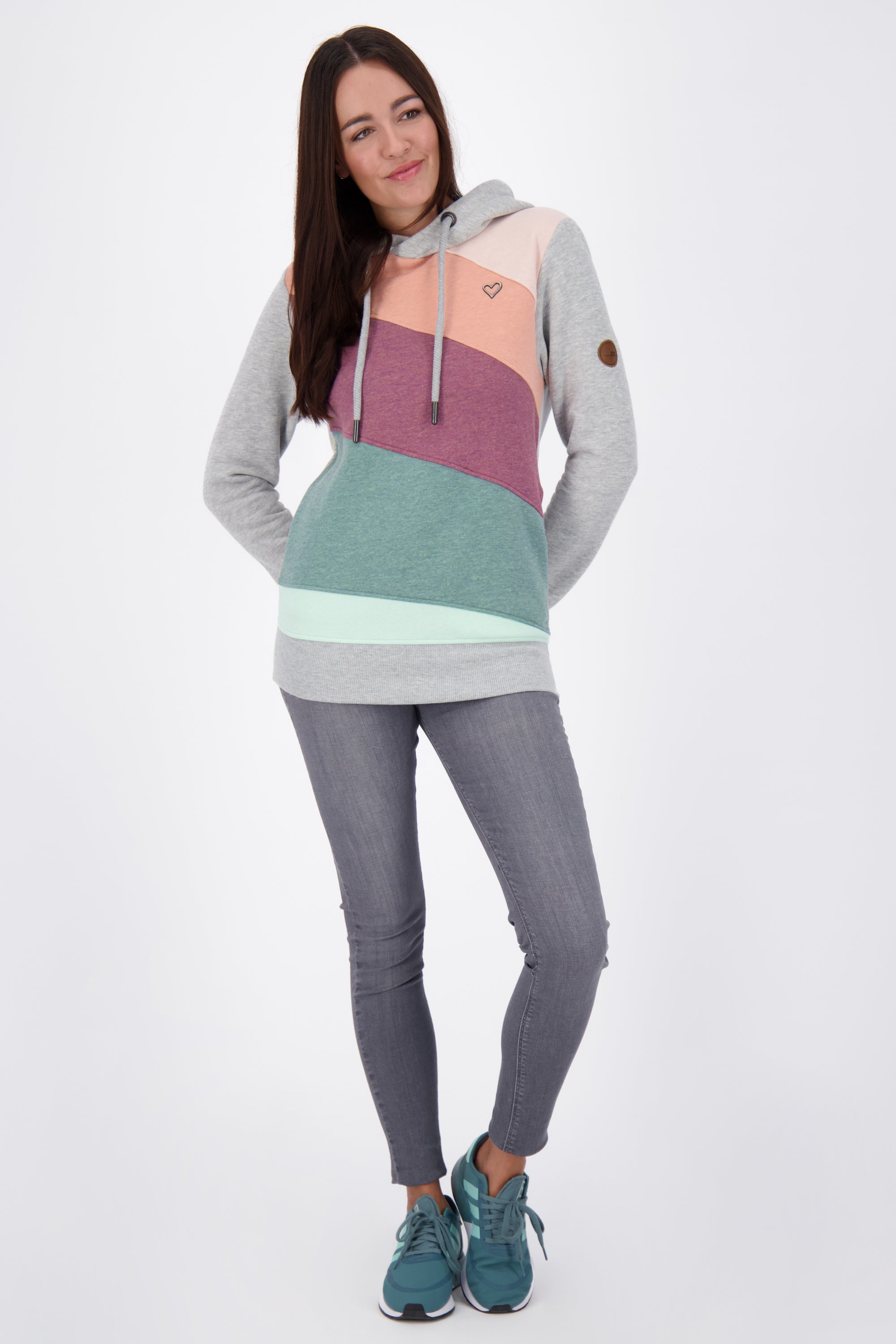 Damen Sweatshirt LeniAK A - Colorblocking-Look Grau