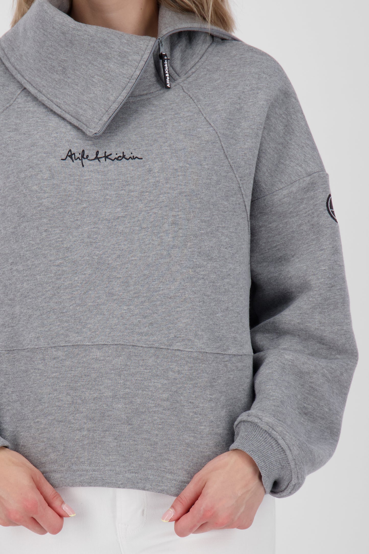 LiaAK A Sweatpullover Damen im Oversize-Look Grau