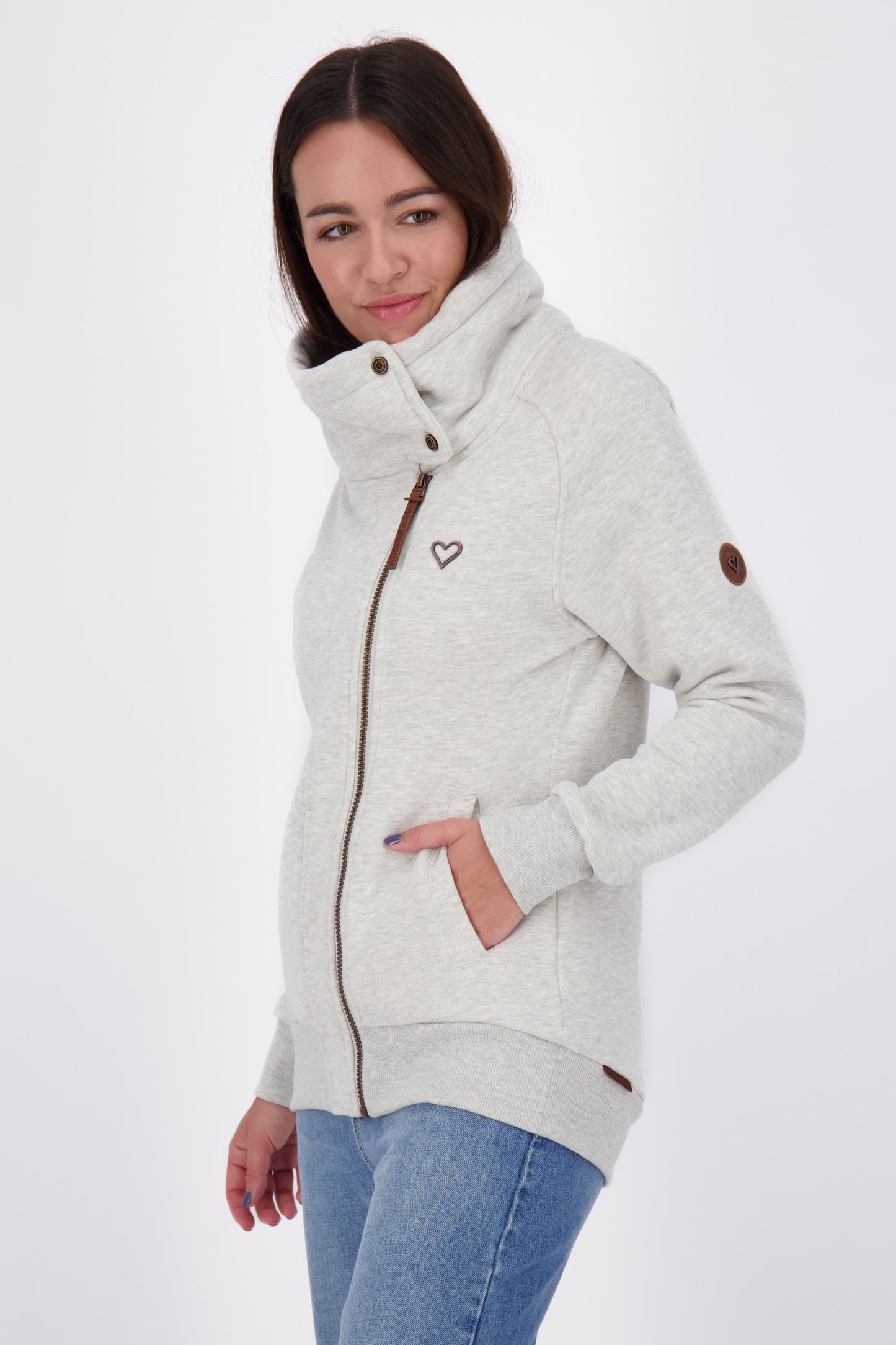 Damen Zip-Jacke MerteAK A - Komfort und Trend in Einem Grau