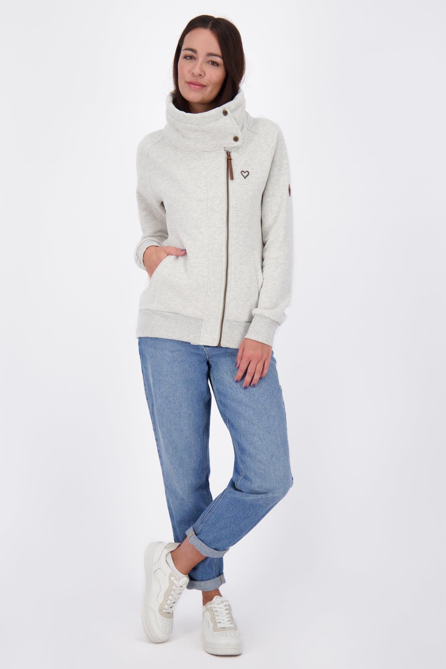Damen Zip-Jacke MerteAK A - Komfort und Trend in Einem Grau