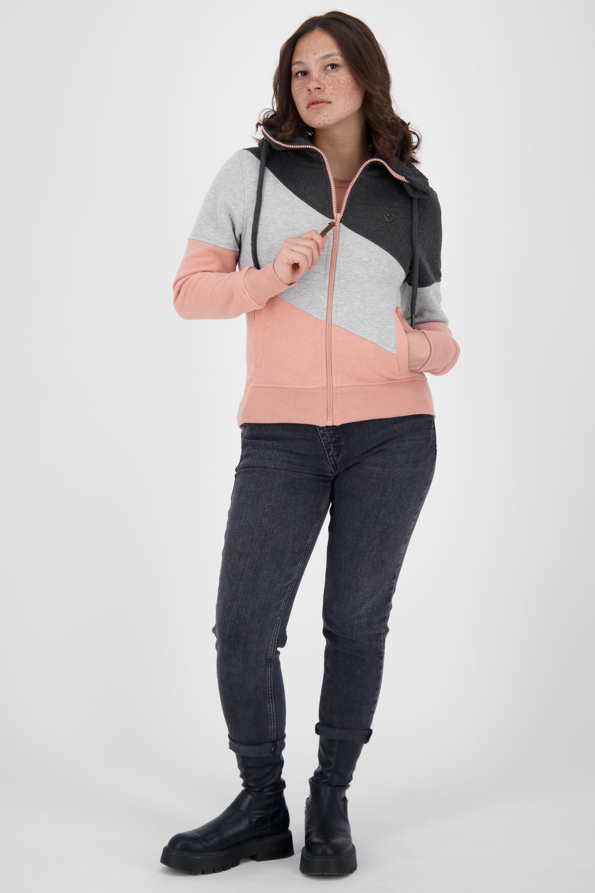 Damen Zip-Jacke SteffiAK A mit Stil Rosa