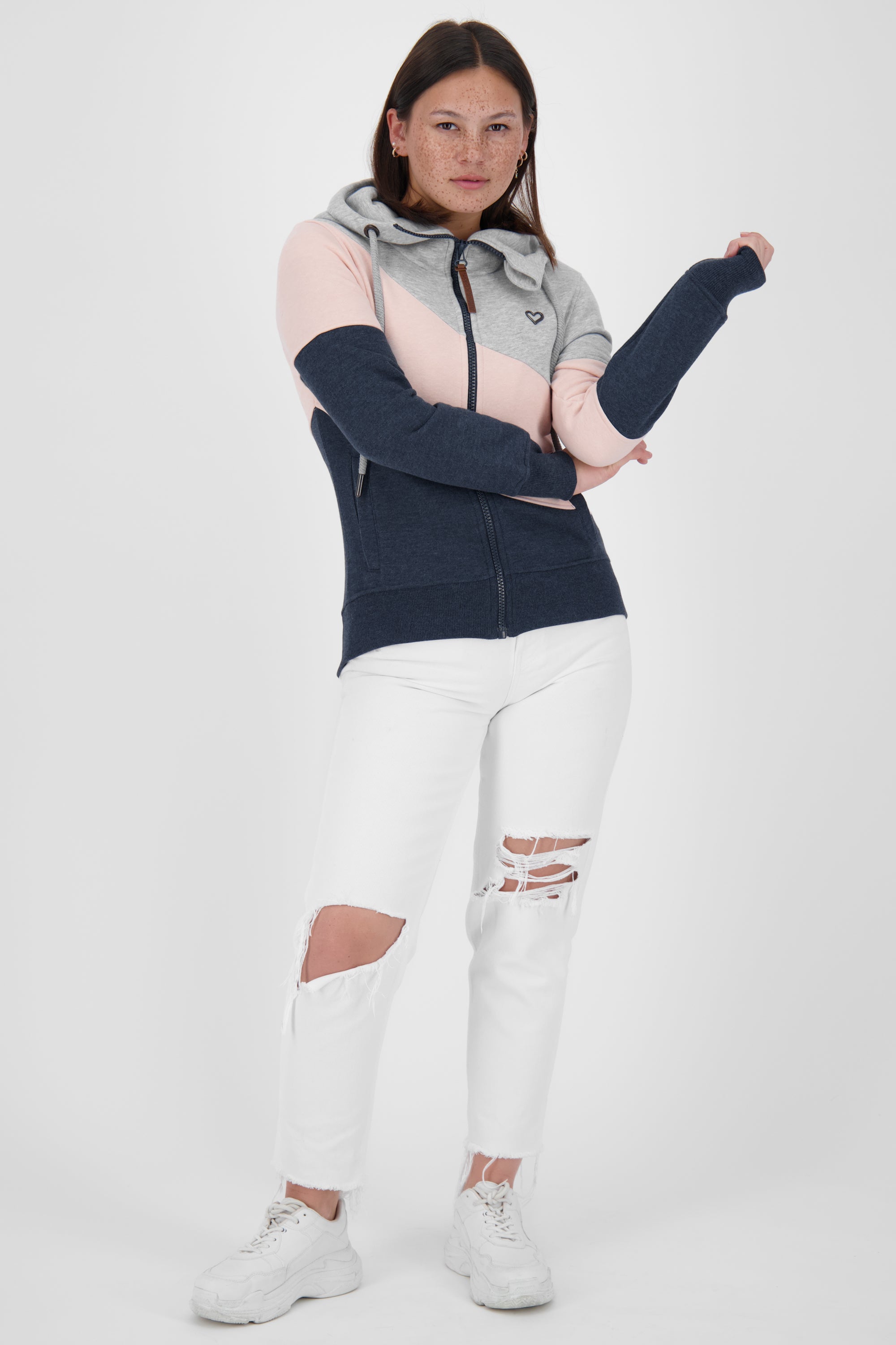 Damen Zip-Jacke SteffiAK A mit Stil Dunkelblau