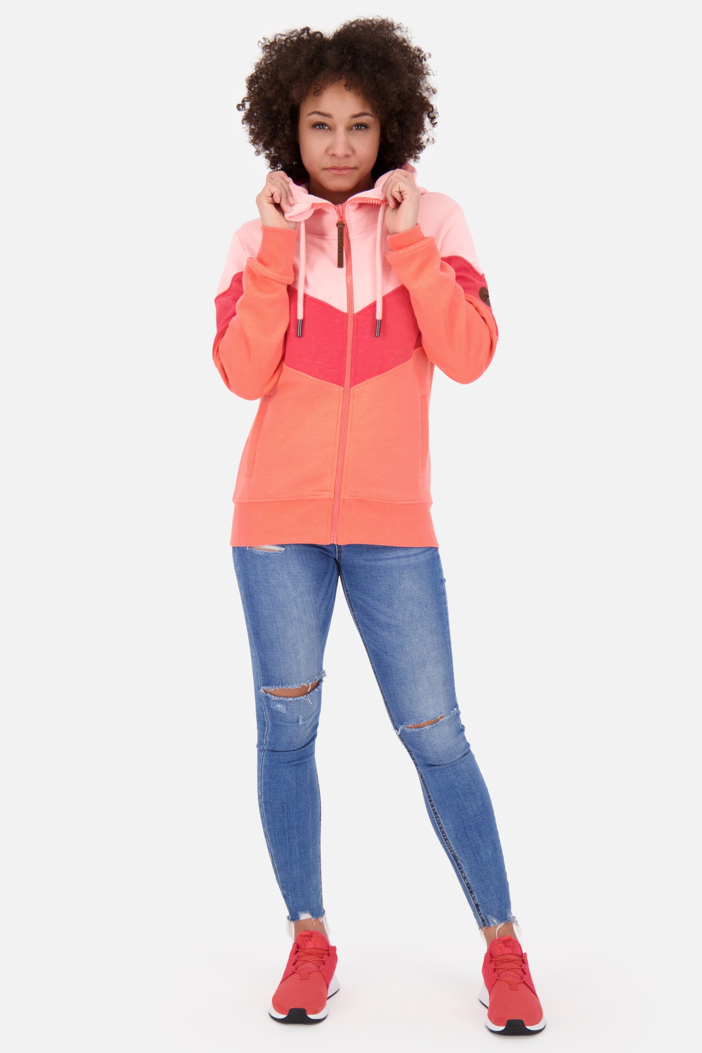 StellinaAK A weiche Kapuzenjacke für Damen Orange