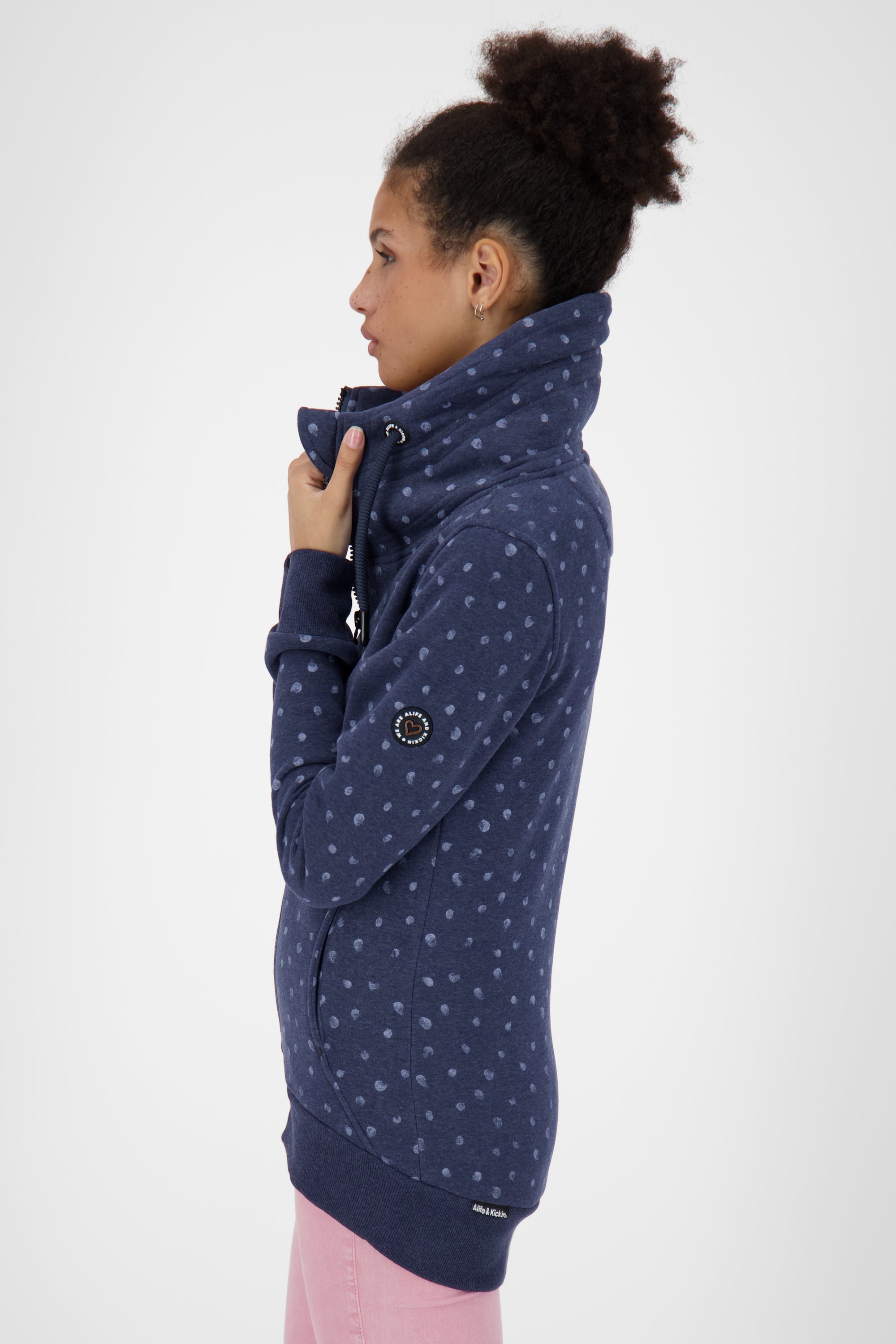 VioletAK A Sweatjacke:Für modebewusste Frauen Dunkelblau