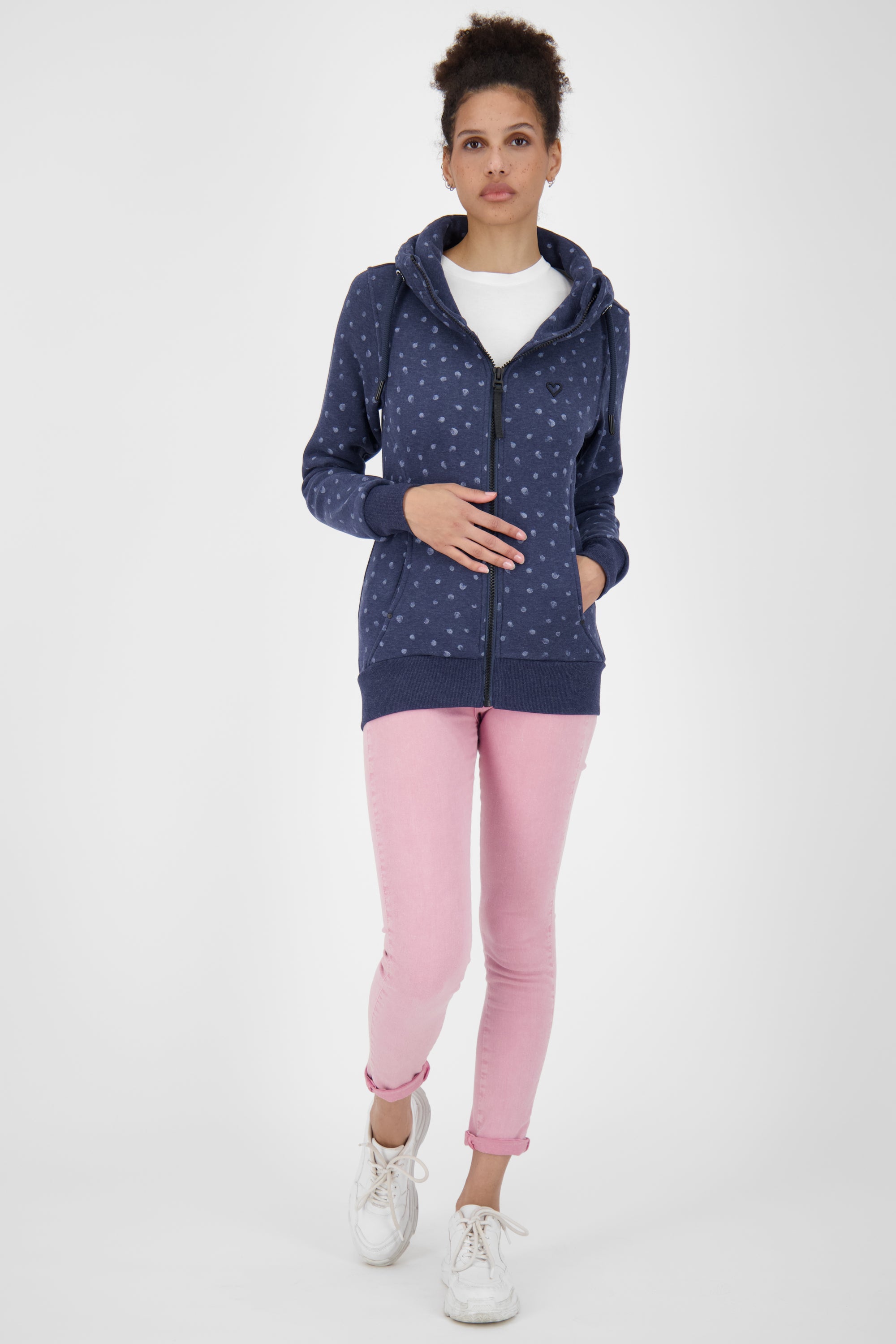 VioletAK A Sweatjacke:Für modebewusste Frauen Dunkelblau