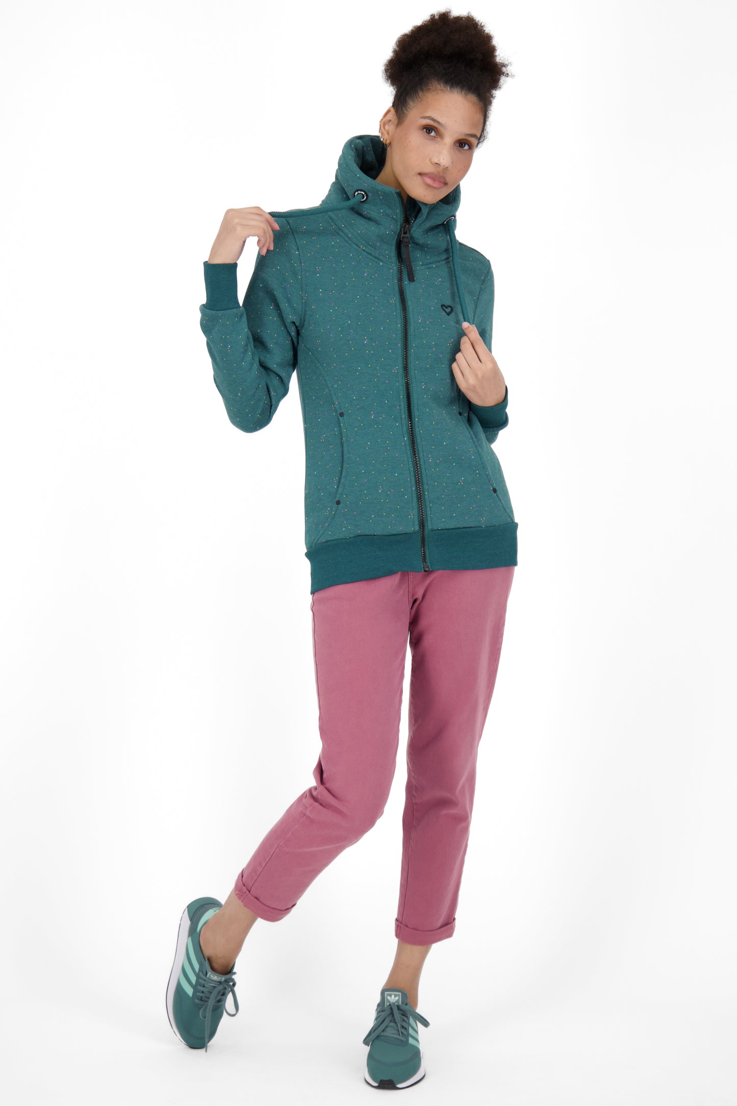 VioletAK A Sweatjacke:Für modebewusste Frauen Dunkelgrün