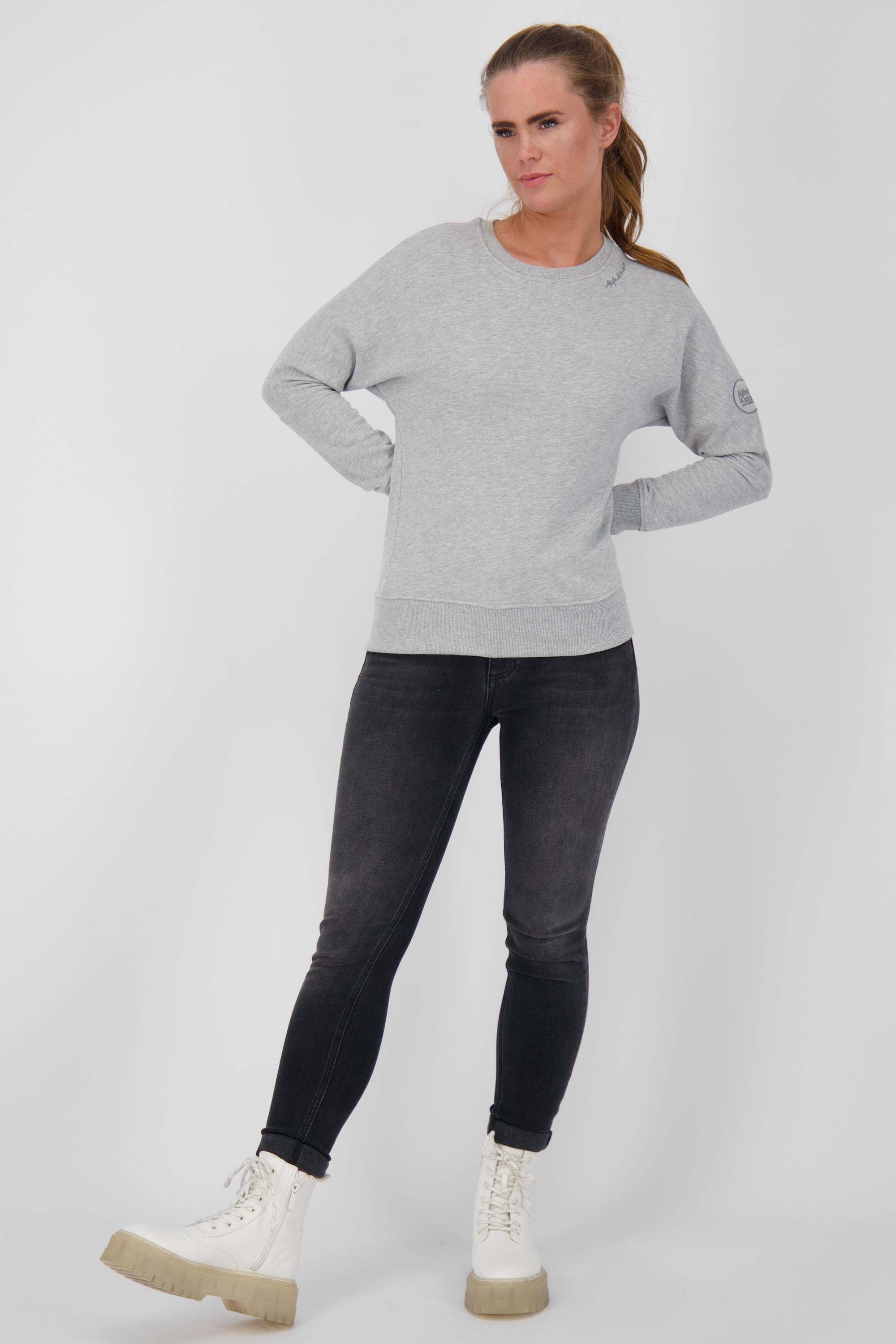 DalaAK A Damen Sweater-Lässig, farbenfroh, perfekt für den Alltag Grau