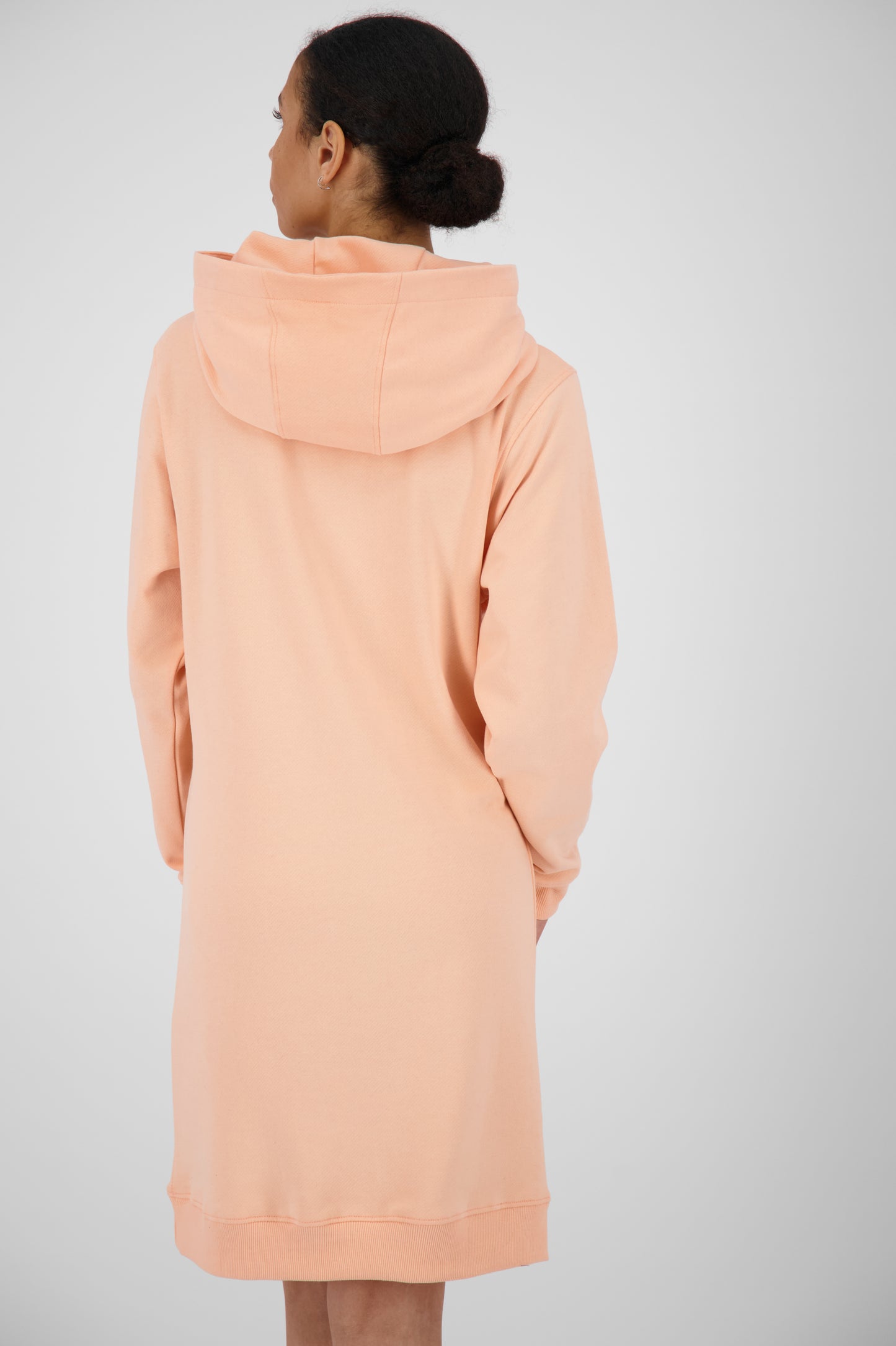 Damen Sweatkleid JiliaAK A - Leger geschnitten und mit Kängurutasche Orange