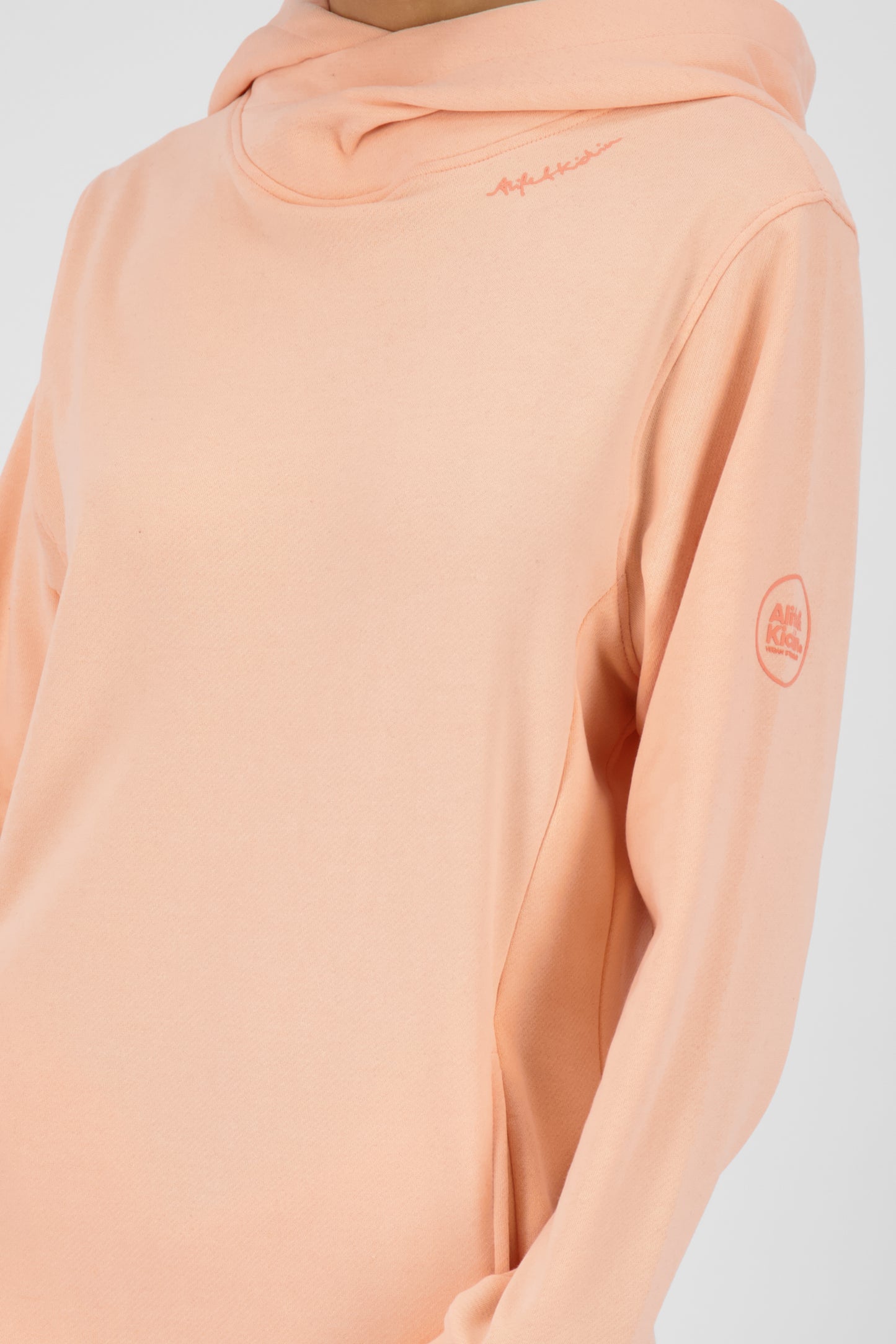 Damen Sweatkleid JiliaAK A - Leger geschnitten und mit Kängurutasche Orange