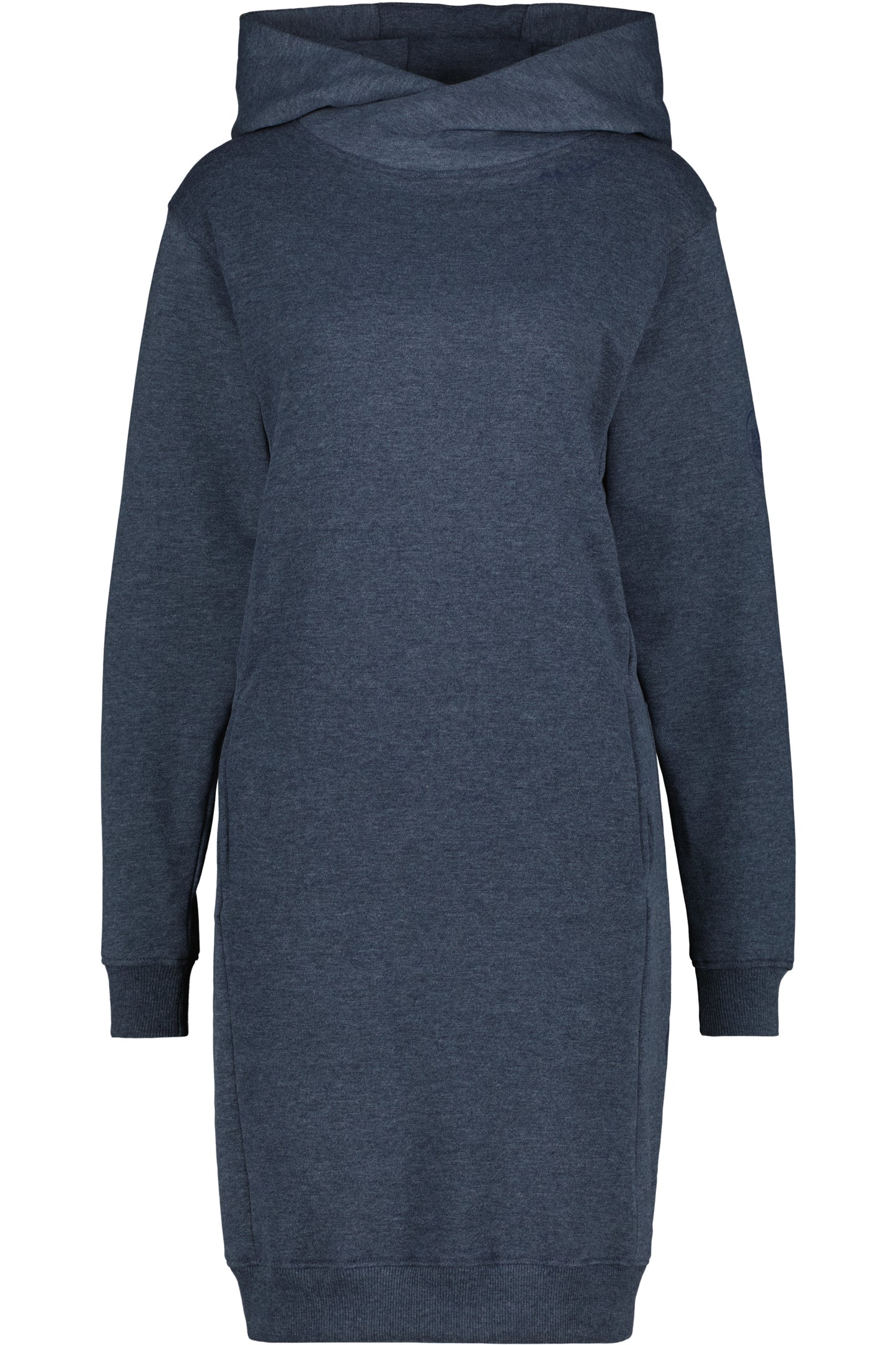Damen Sweatkleid JiliaAK A - Leger geschnitten und mit Kängurutasche Dunkelblau