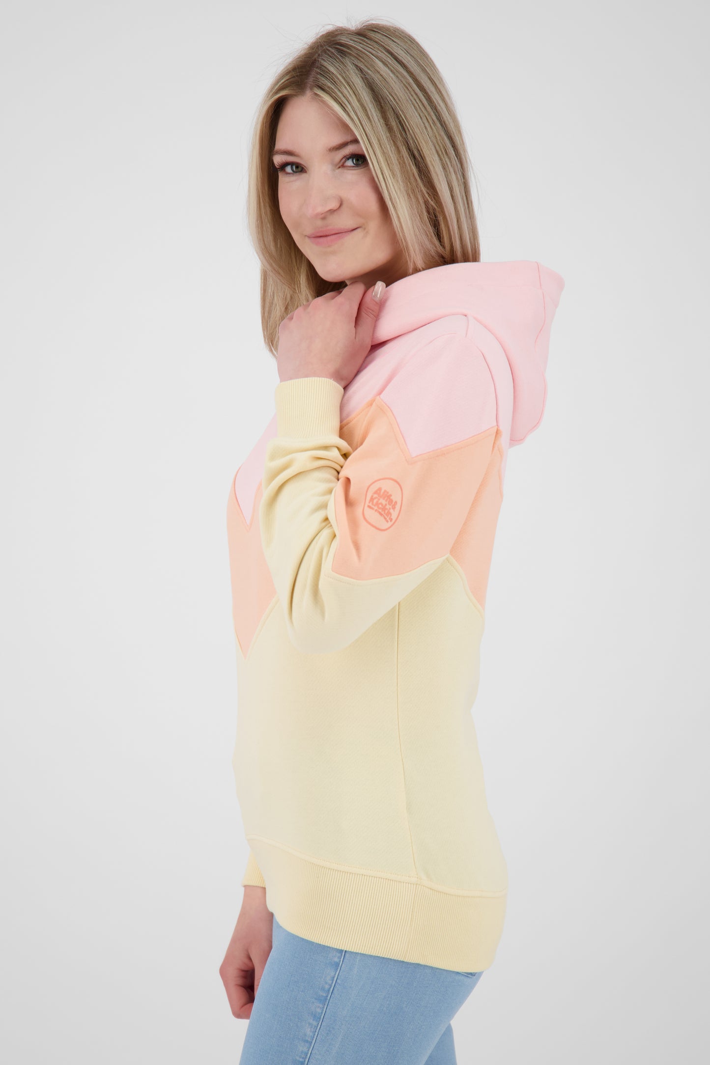 Damen Kapuzensweater StanaAK A: Trendiges Colorblocking Gelb