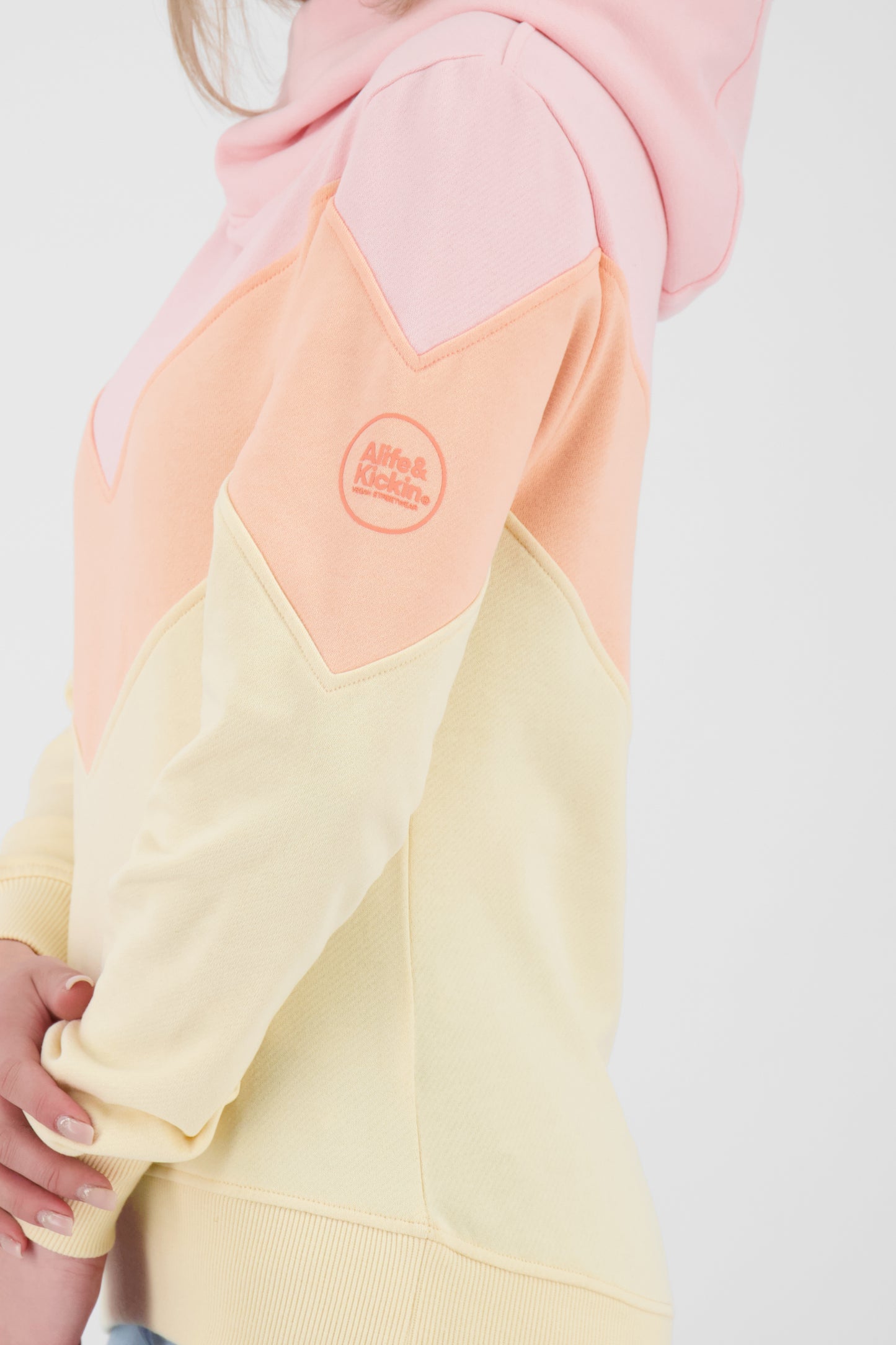 Damen Kapuzensweater StanaAK A: Trendiges Colorblocking Gelb