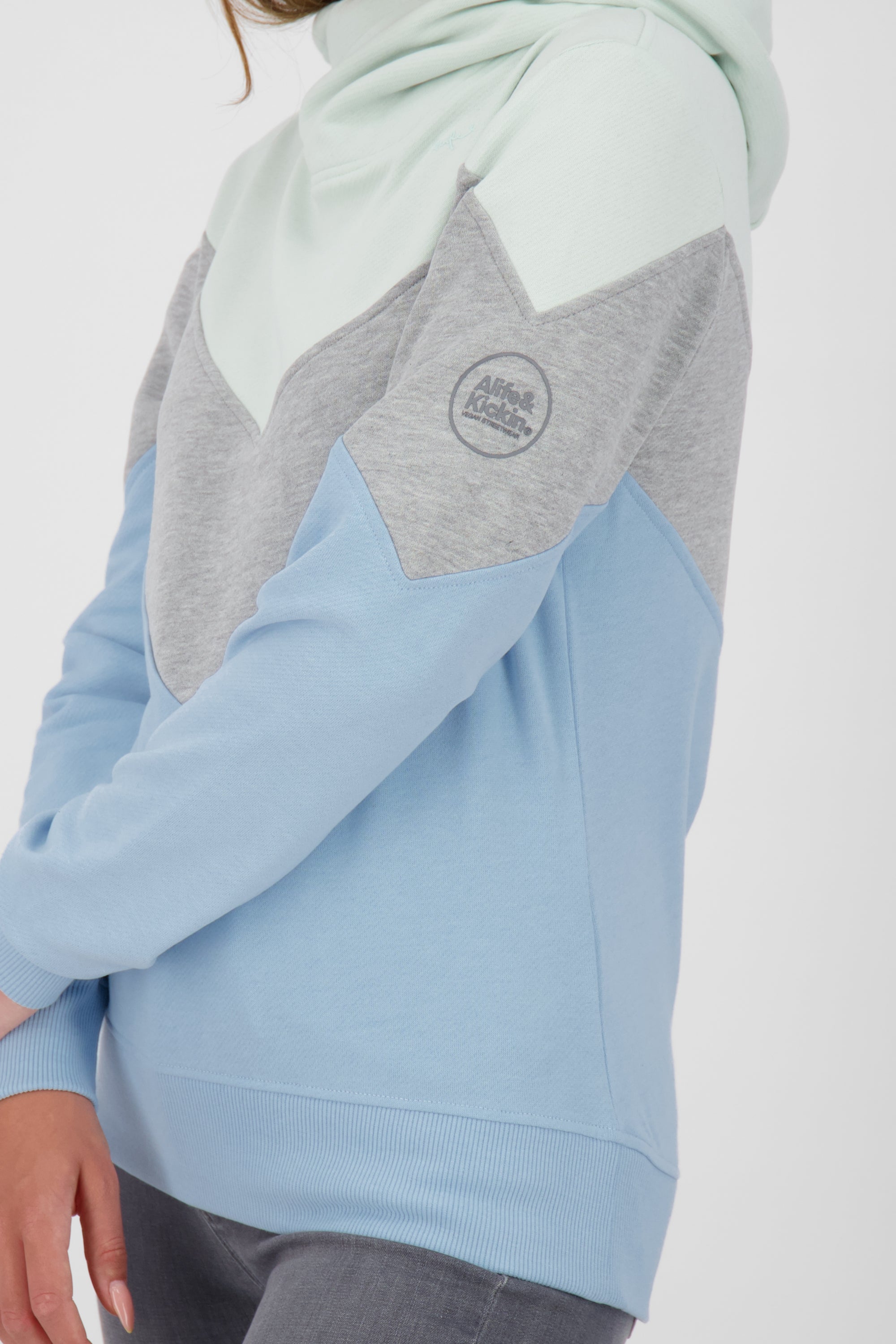 Damen Kapuzensweater StanaAK A: Trendiges Colorblocking Blau