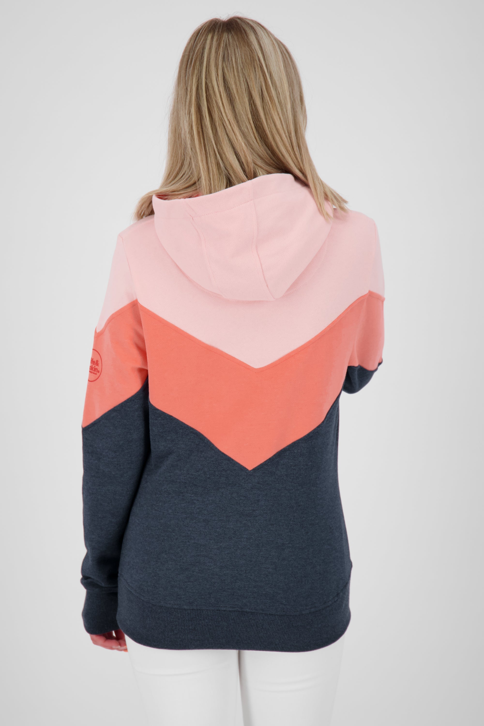 Damen Kapuzensweater StanaAK A: Trendiges Colorblocking Dunkelblau