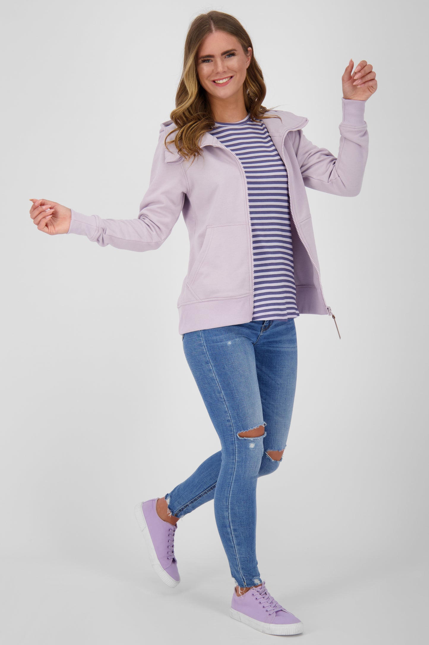 Lässige Damen Kapuzenjacke YasminaAK A - Frische Trendfarben Violett