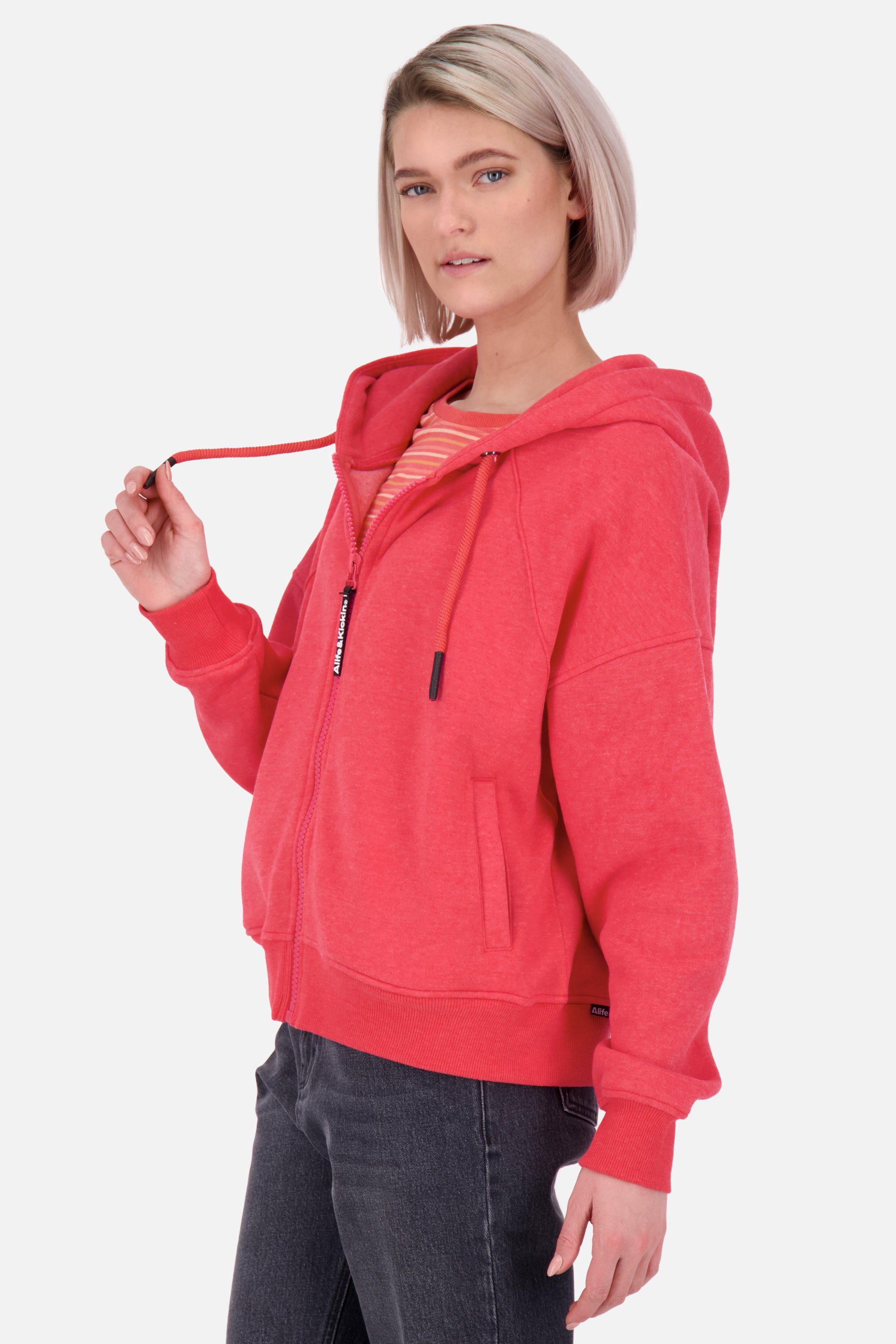 JesseAK A - Lässige Damensweatjacke von Alife and Kickin Rot