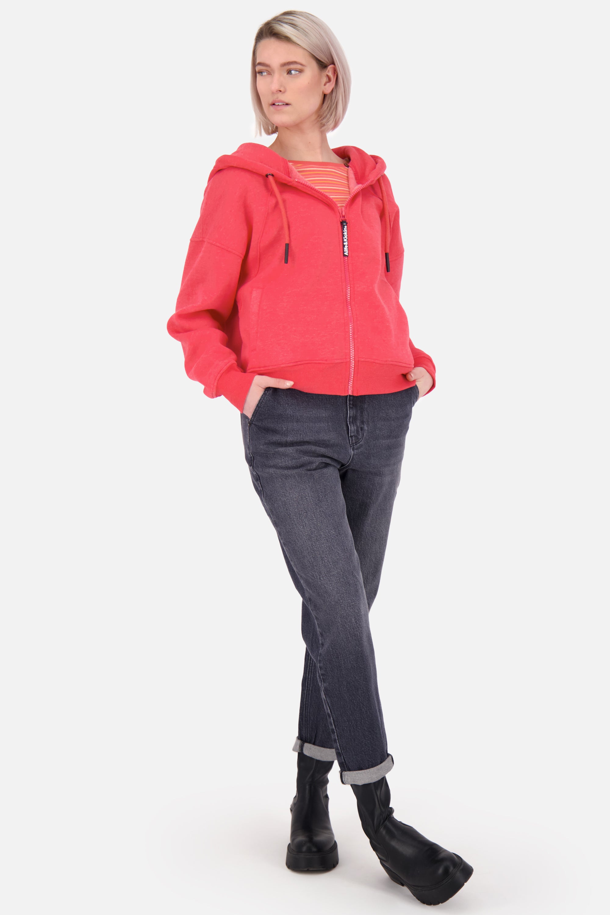 JesseAK A - Lässige Damensweatjacke von Alife and Kickin Rot