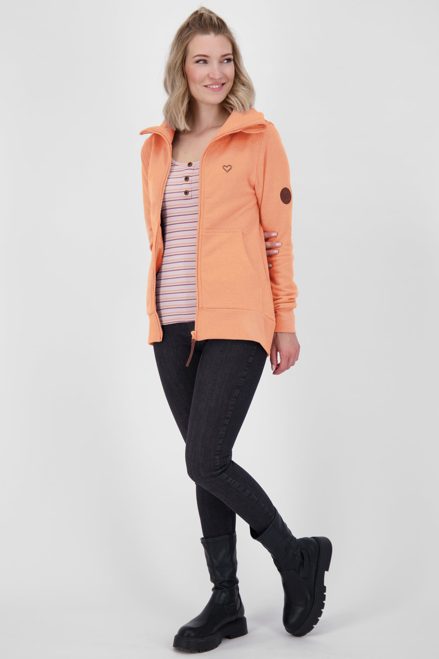 Damen Sweatjacke VianaAK A - Weiche Sweatqualität und trendiger Look Orange