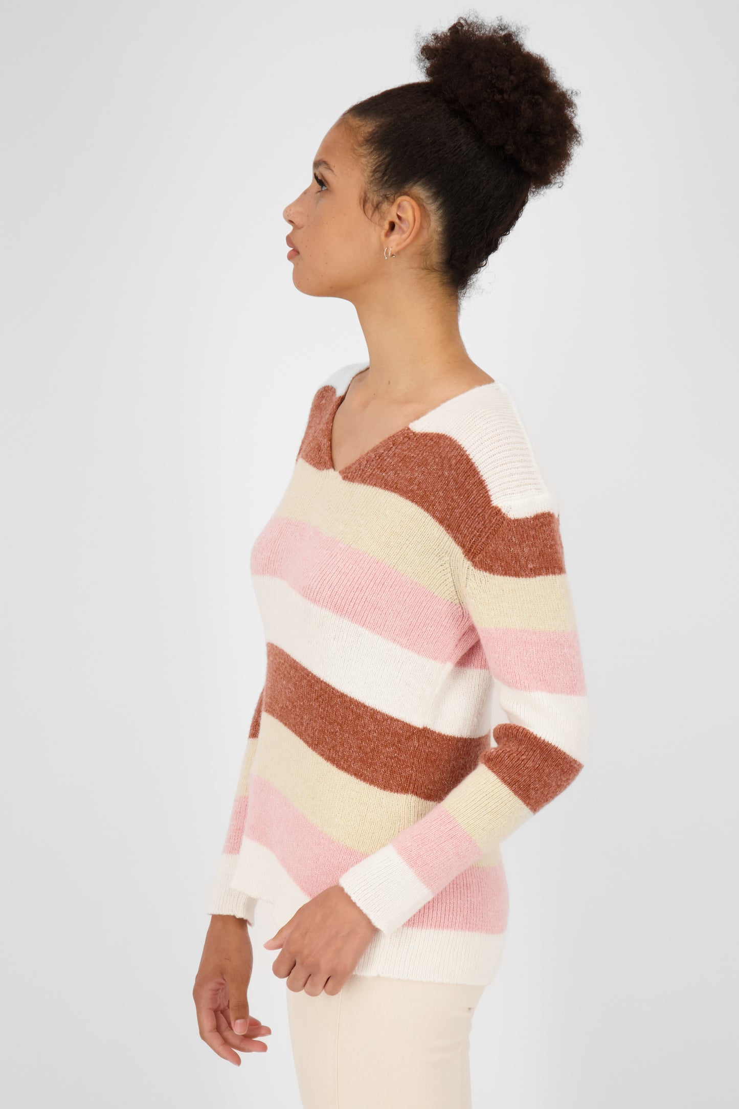 KaleaAK Z Pullover für Damen - Weicher Strickpullover mit lässigem Look Beige