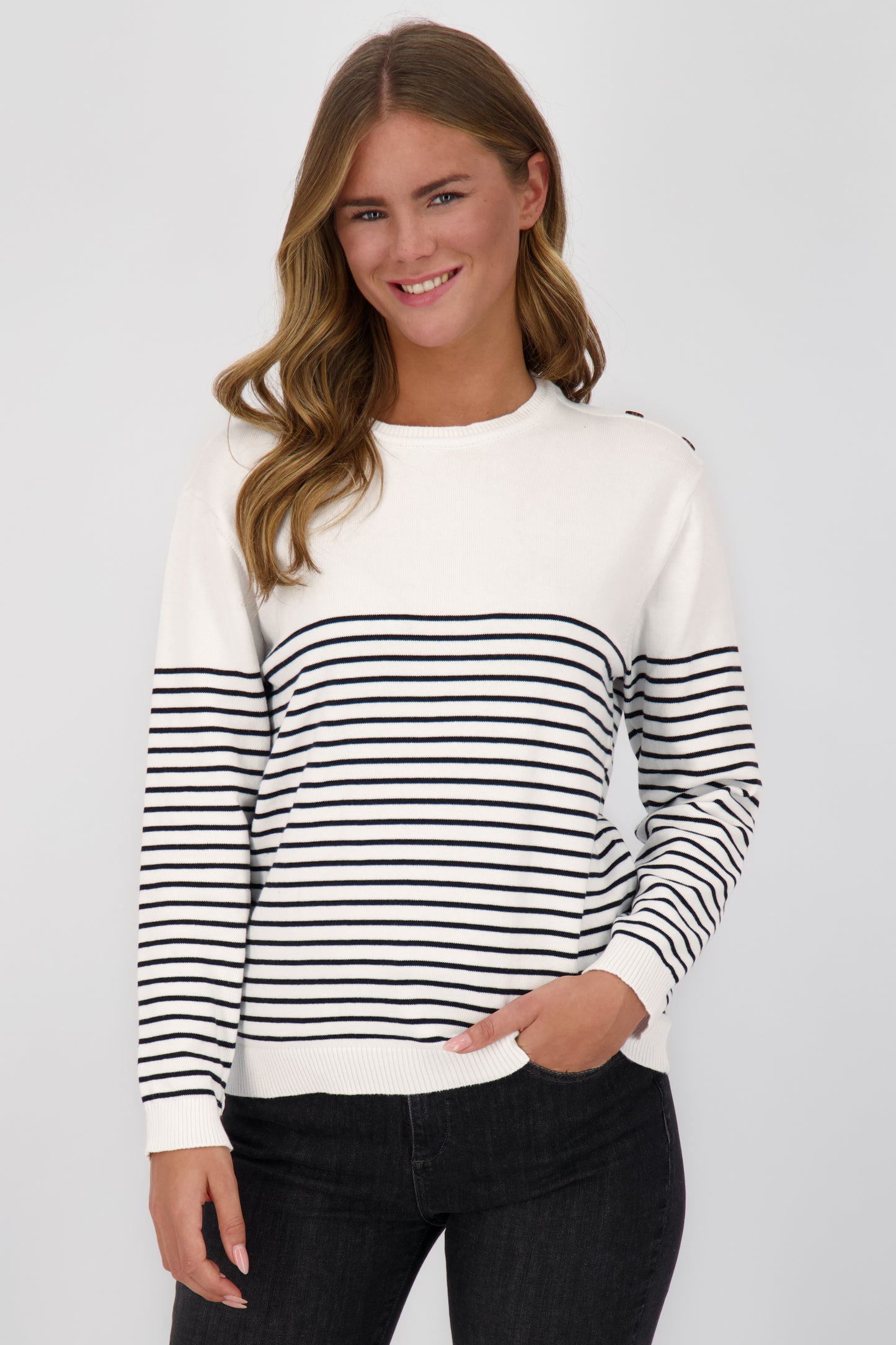 Damenstrickpullover ValentinaAK Z - Weiche Strickqualität und lässiger Schnitt Weiß