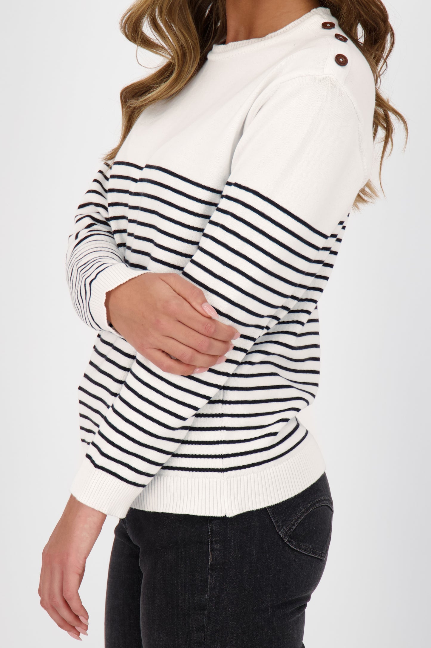 Damenstrickpullover ValentinaAK Z - Weiche Strickqualität und lässiger Schnitt Weiß