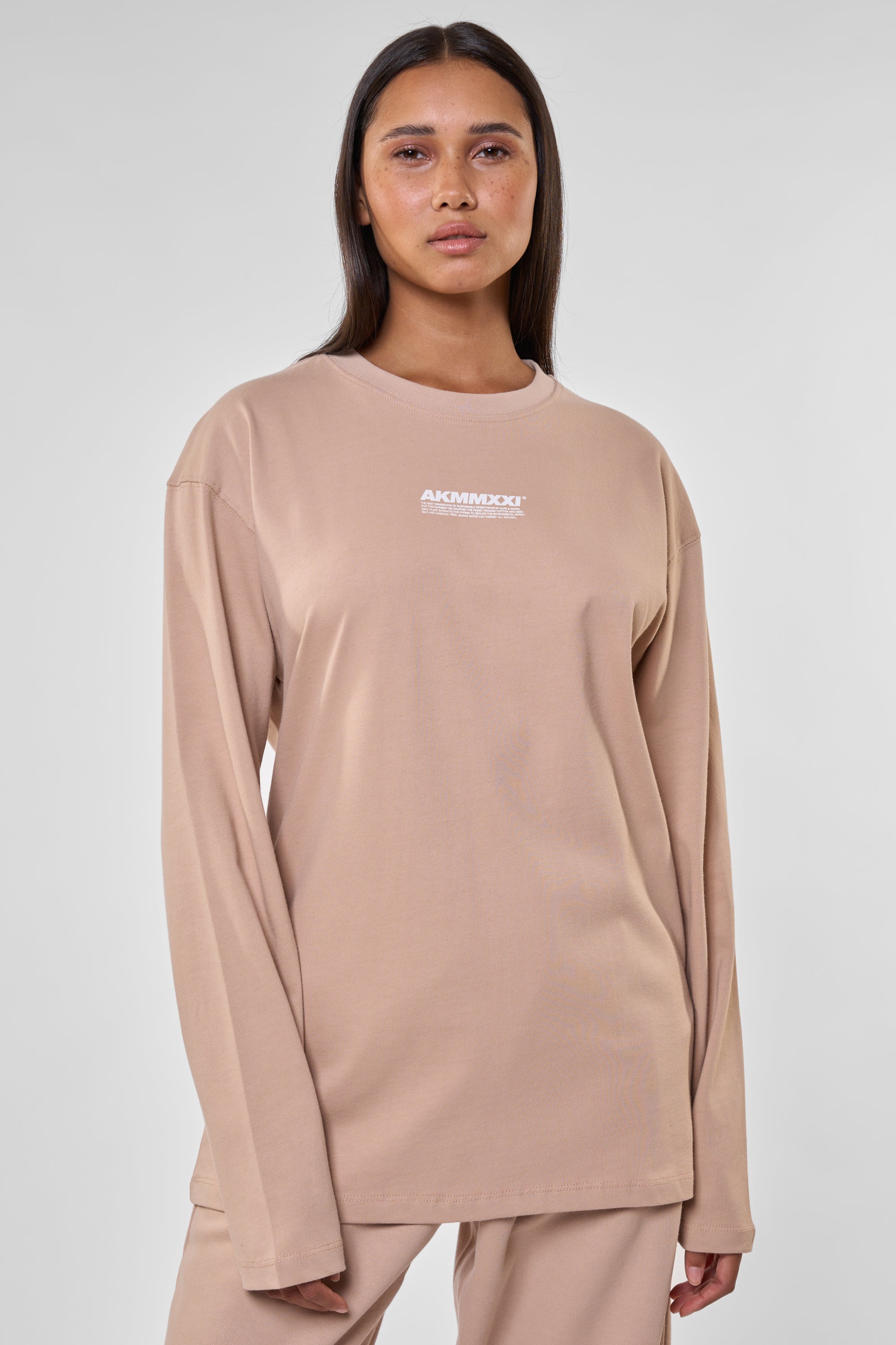 SaturnAK A Langarmshirt Damen Herren Unisex Beige