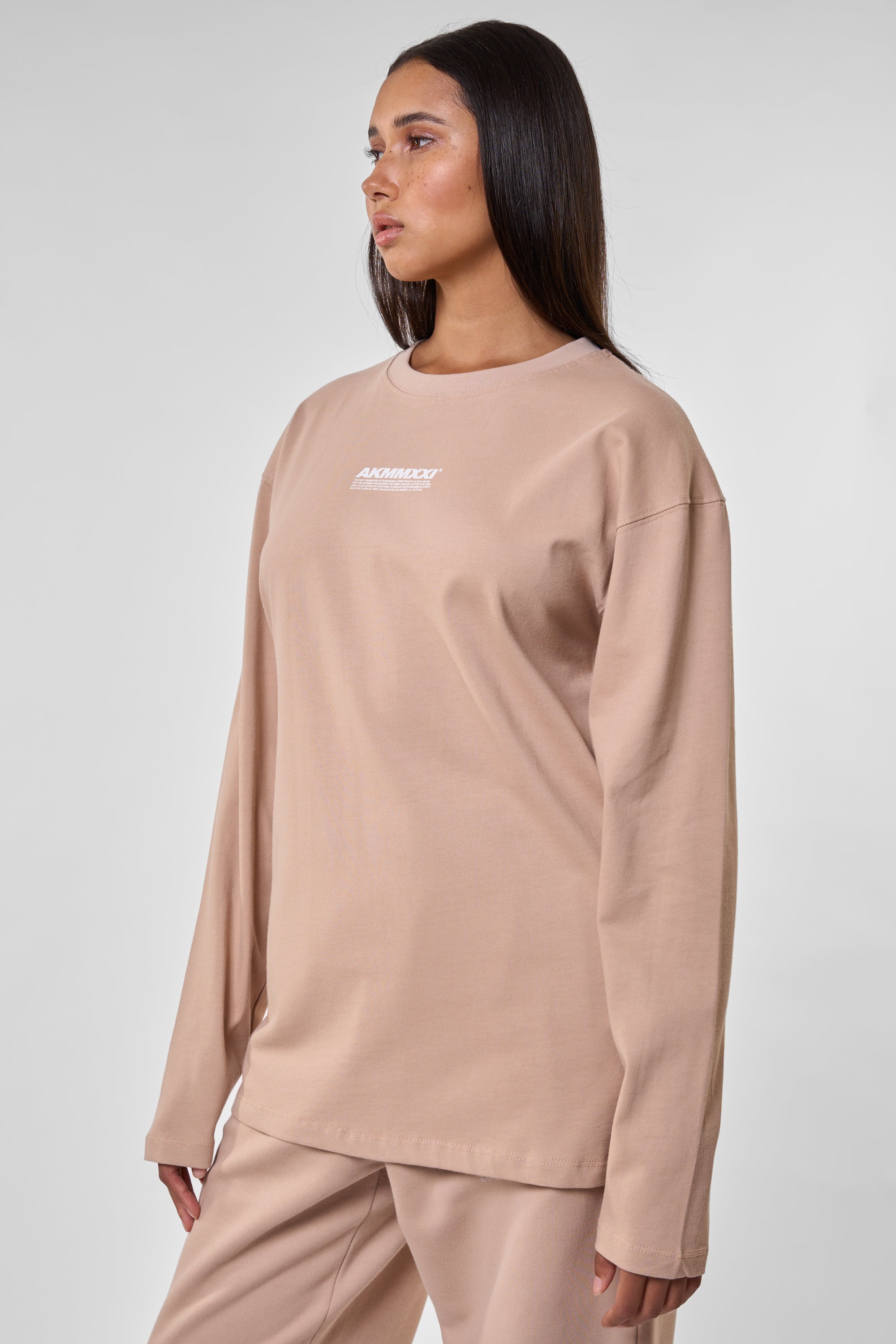 SaturnAK A Langarmshirt Damen Herren Unisex Beige