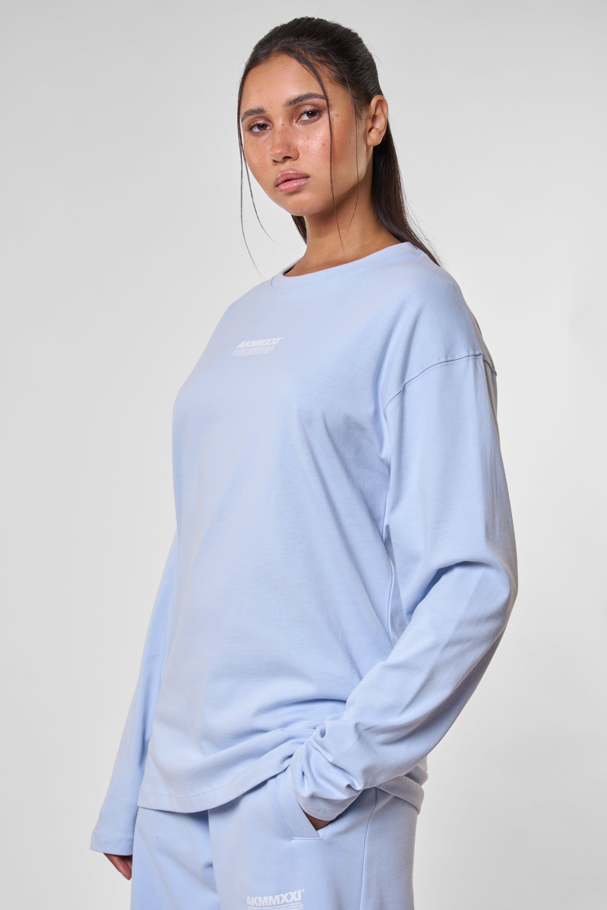 SaturnAK A Langarmshirt Damen Herren Unisex Hellblau