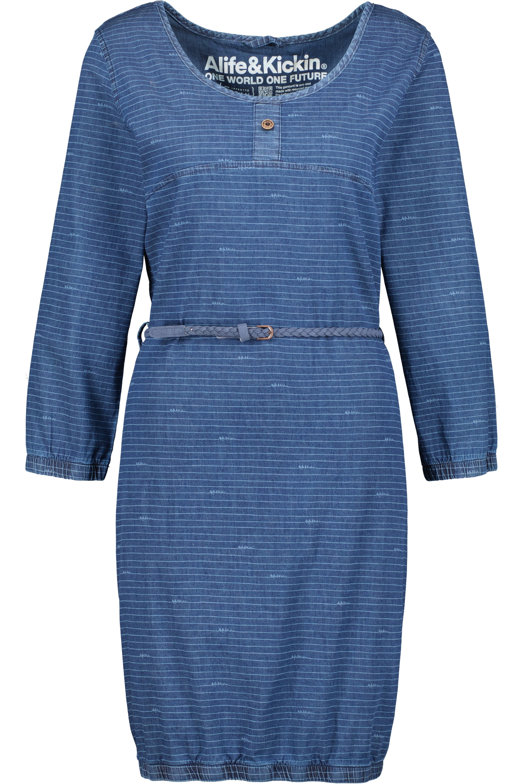 DoroAK DNM B - Feminines Denim-Kleid mit Taillebetonung Dunkelblau