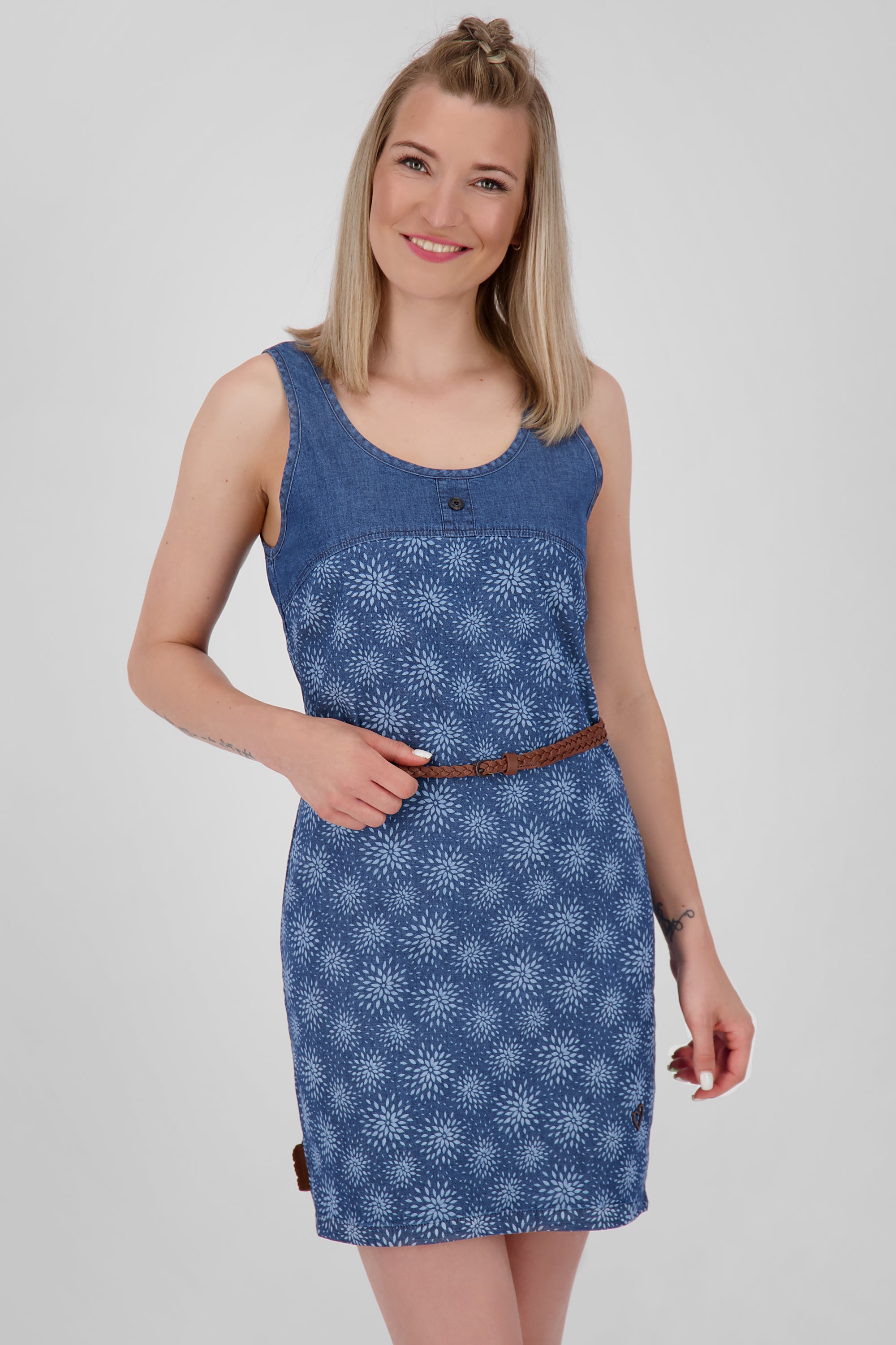 Alife and Kickin Damenkleid DoiaAK B - Mit schlanker Schnittform und Flechtgürtel Dunkelblau