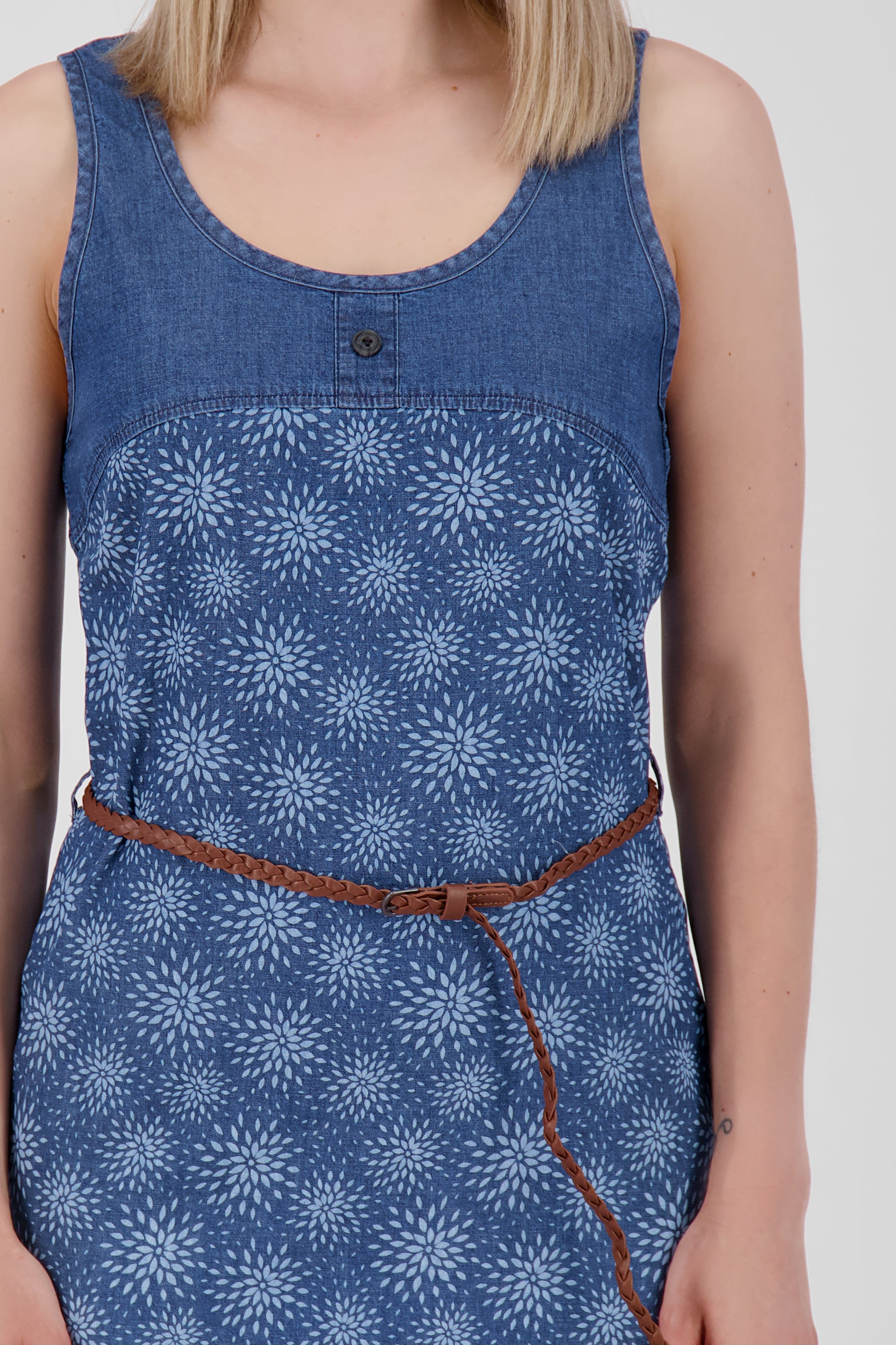 Alife and Kickin Damenkleid DoiaAK B - Mit schlanker Schnittform und Flechtgürtel Dunkelblau