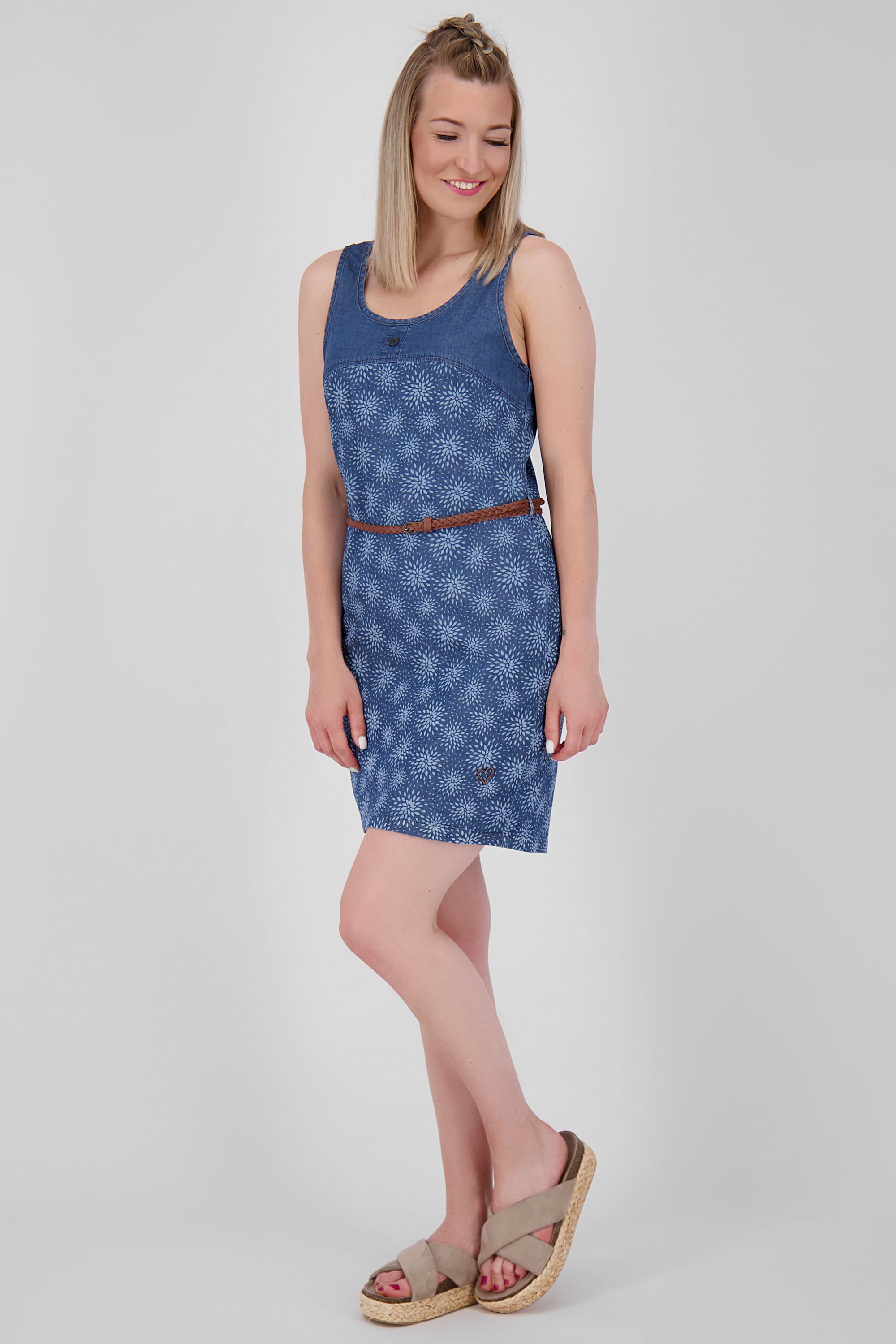 Alife and Kickin Damenkleid DoiaAK B - Mit schlanker Schnittform und Flechtgürtel Dunkelblau