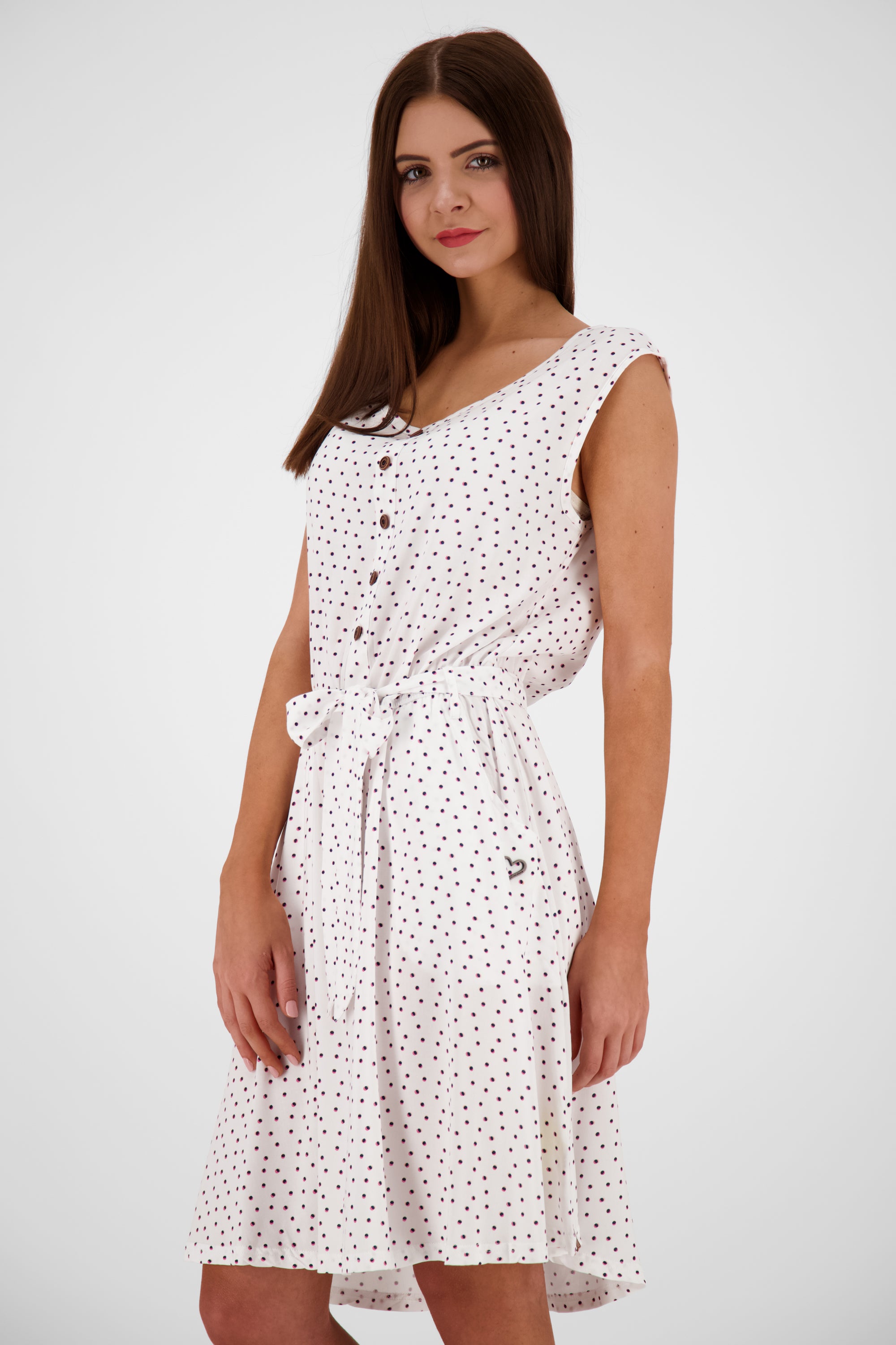 Feminines Damenkleid ScarlettAK B mit Bindegürtel Grau