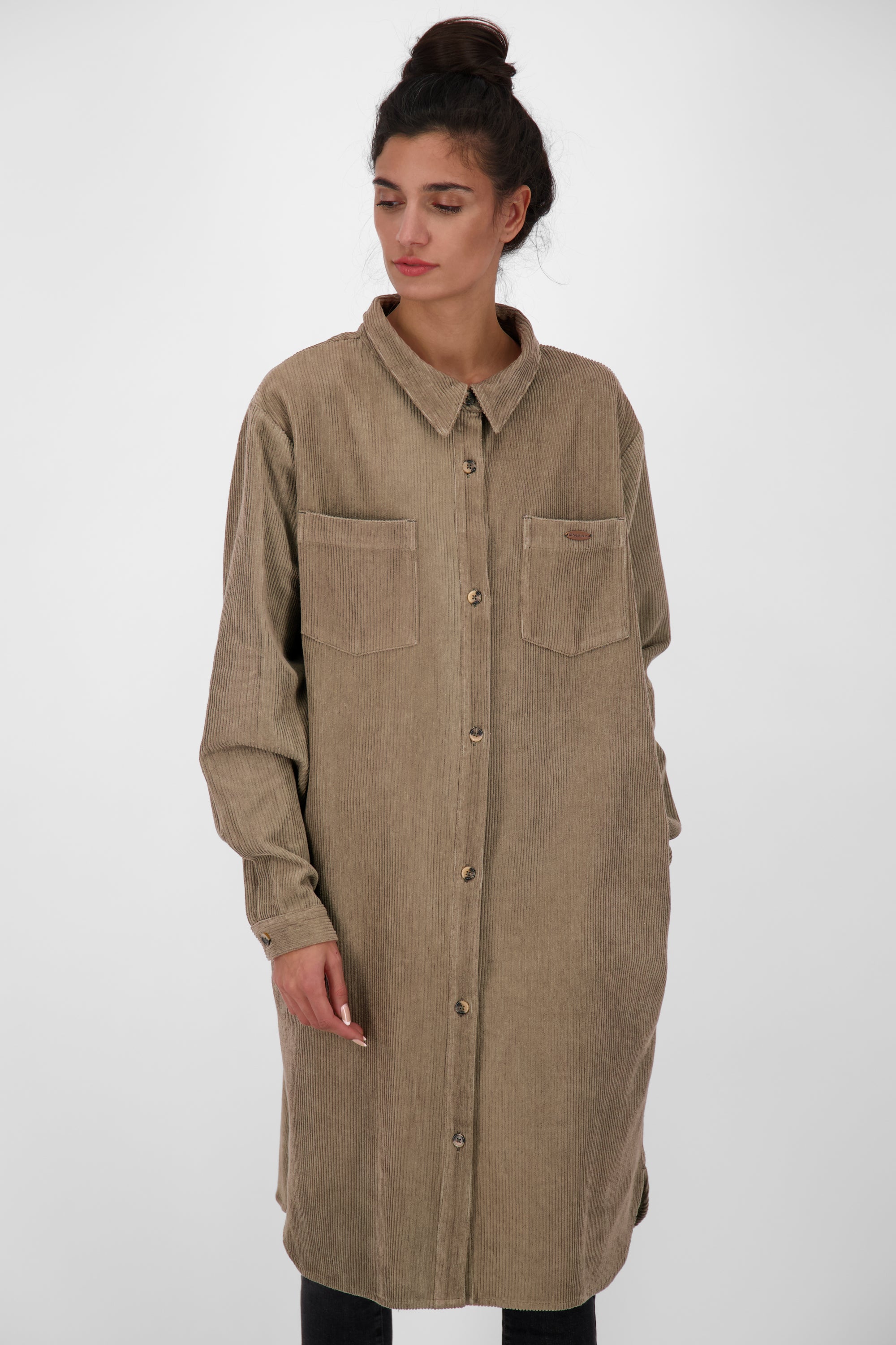 Damen-Bluse aus Cord - LibertaAK K Dunkelgrün