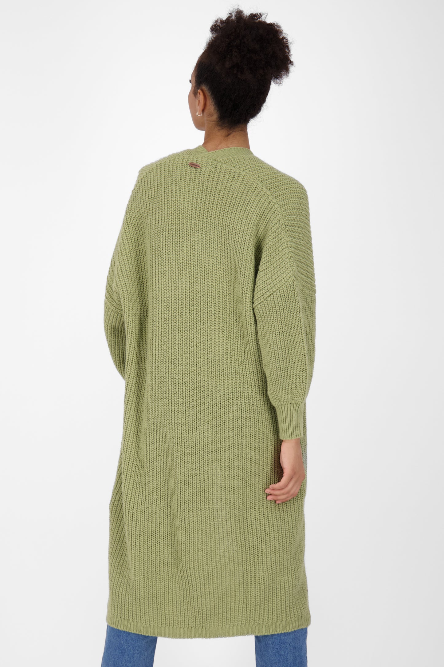 Alife and Kickin SimaAK Long - Vielseitig kombinierbare Damen Strickjacke Grün