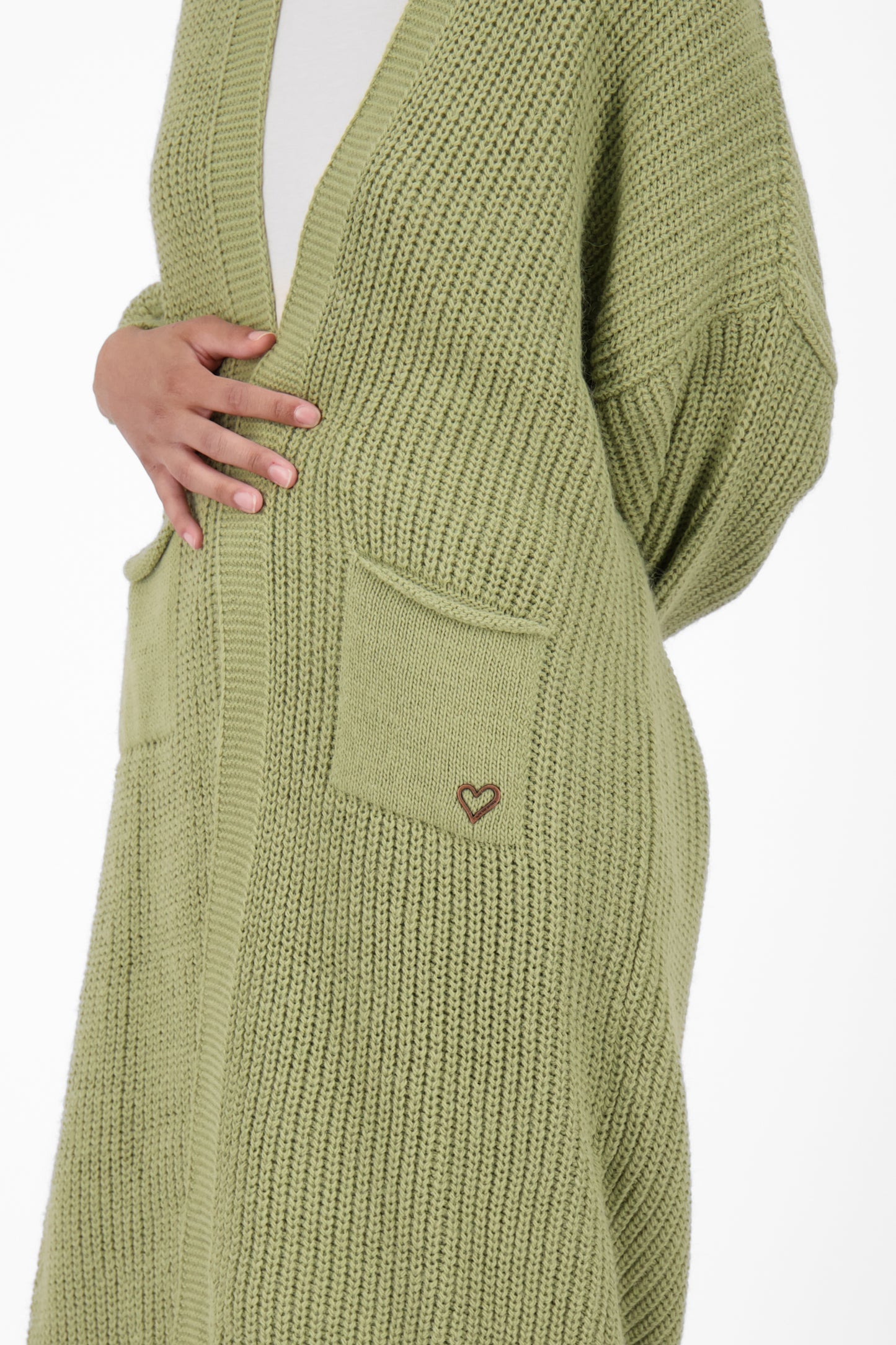 Alife and Kickin SimaAK Long - Vielseitig kombinierbare Damen Strickjacke Grün