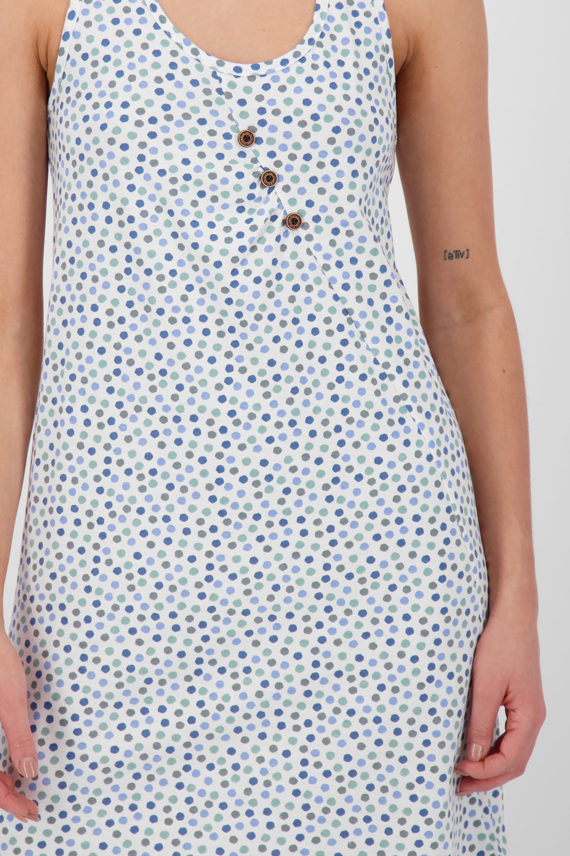 CameronAK Damenkleid - Verspielte Zierknopfleiste und figurbetonter Schnitt Grau
