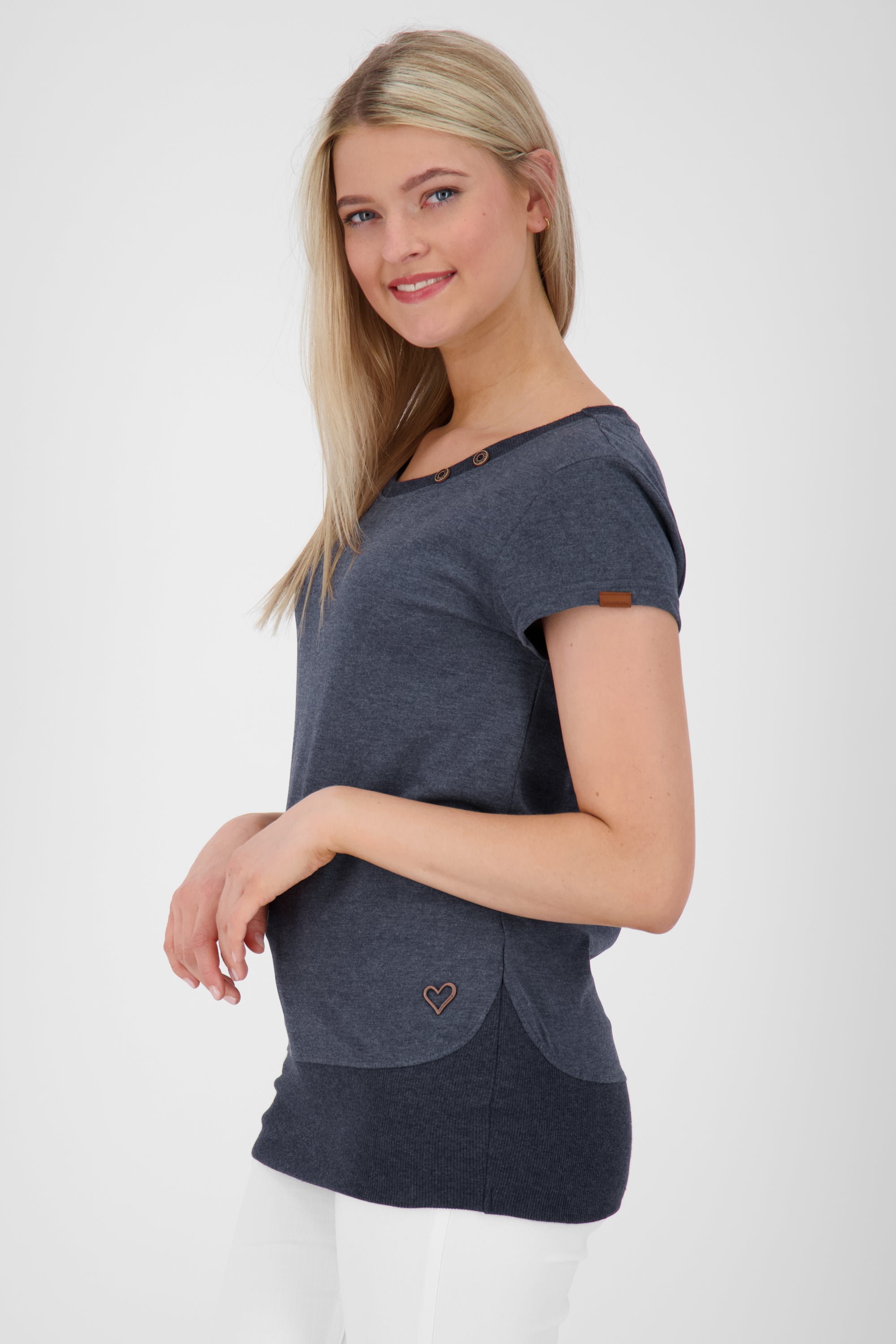 Bereit für den Sommer: CocoAK A T-Shirt mit betonter Silhouette für Damen Dunkelblau
