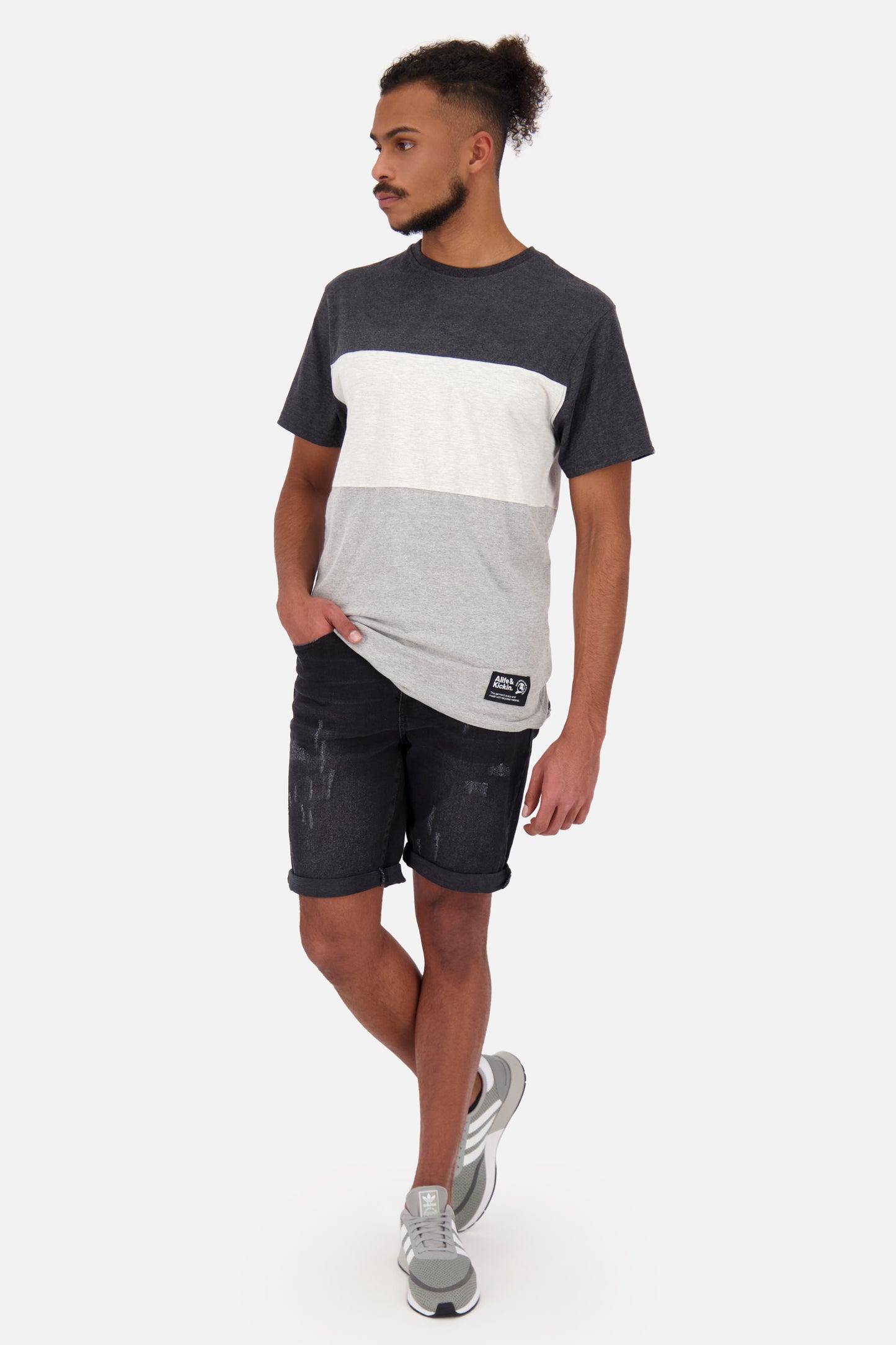 Herren Kurzarmshirt BenAK A: Modischer Hingucker Schwarz