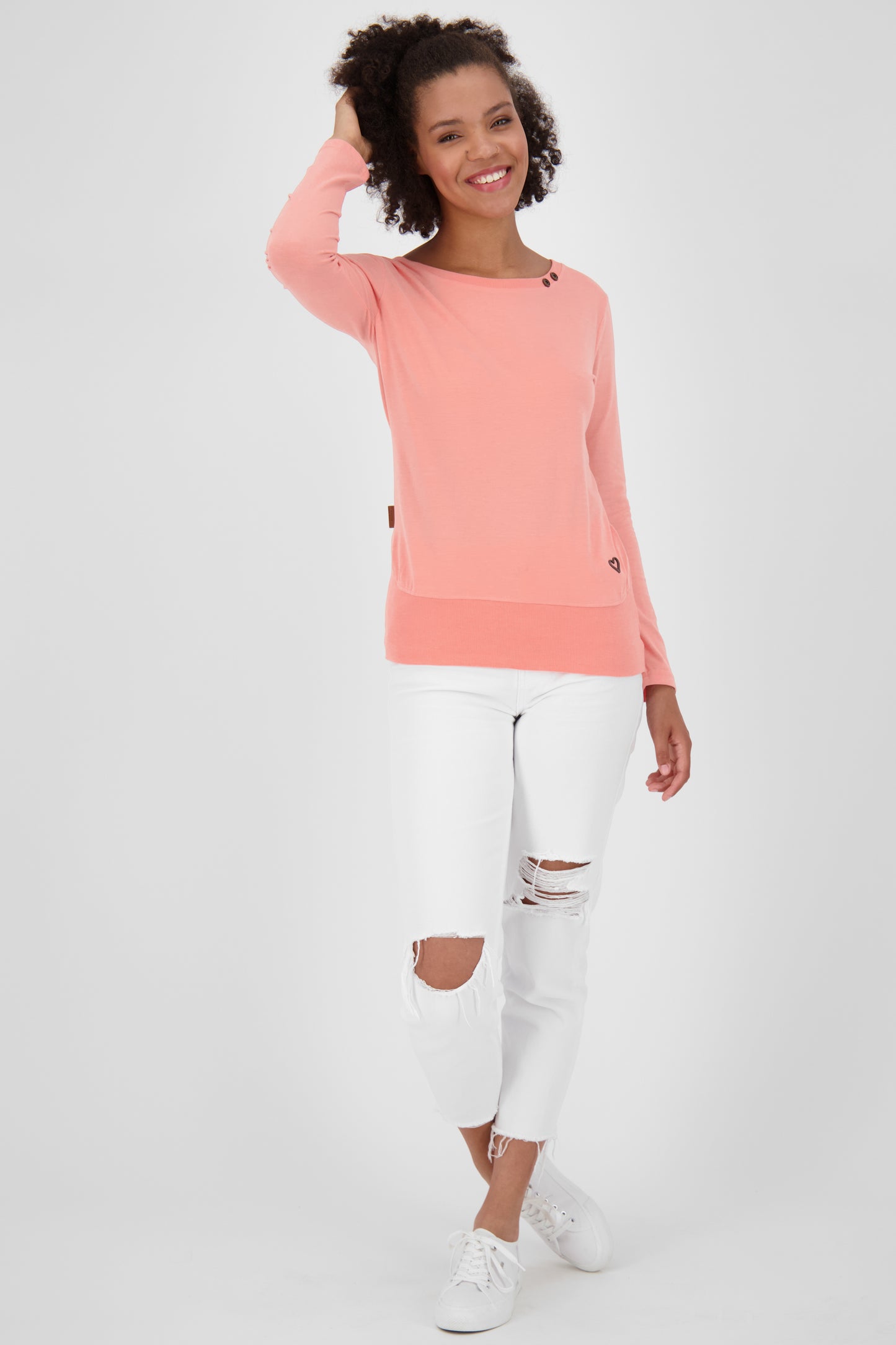 CocoAK A Long Langarmshirt für Damen - lässig und modern Orange