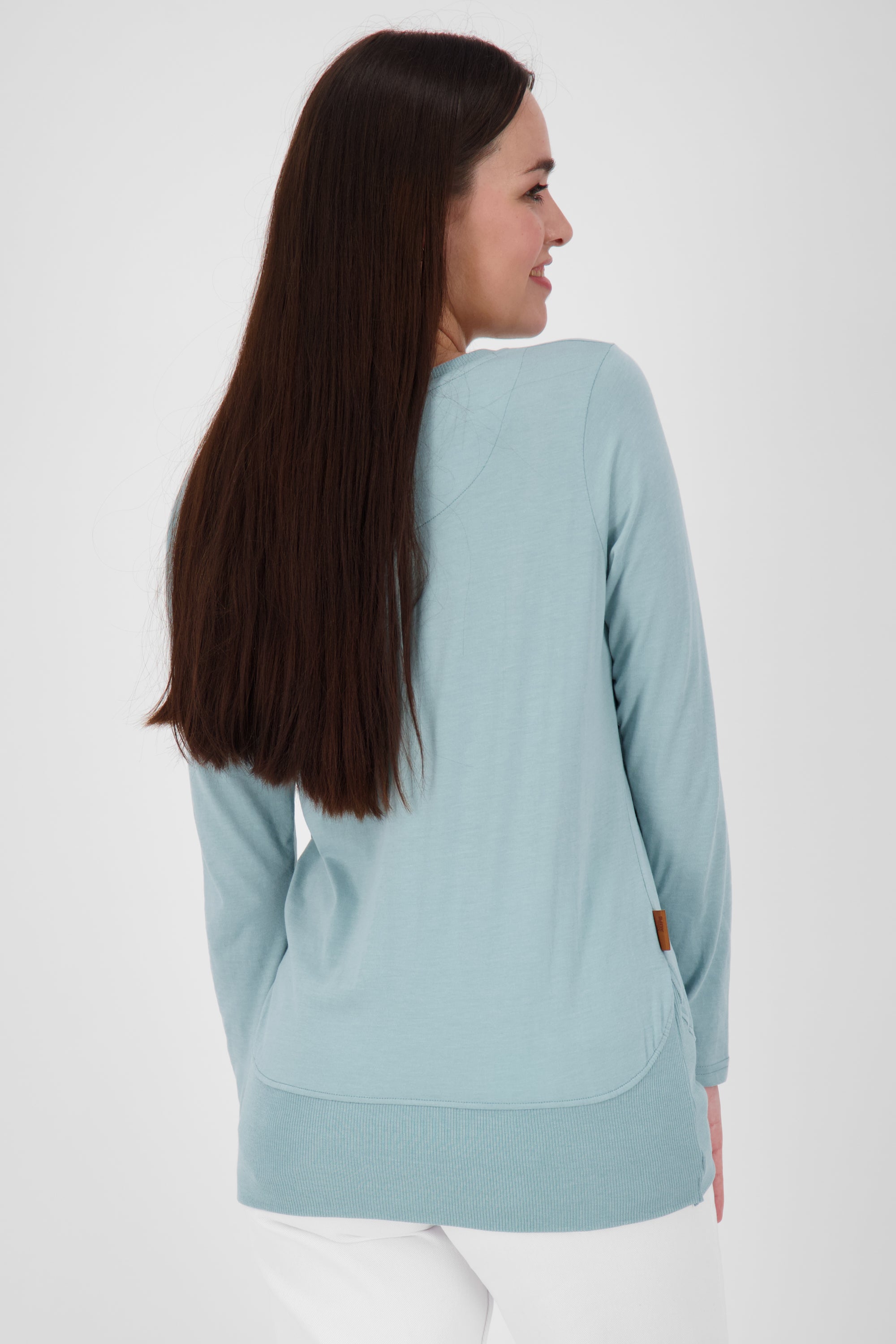 CocoAK A Long Langarmshirt für Damen - lässig und modern Hellblau