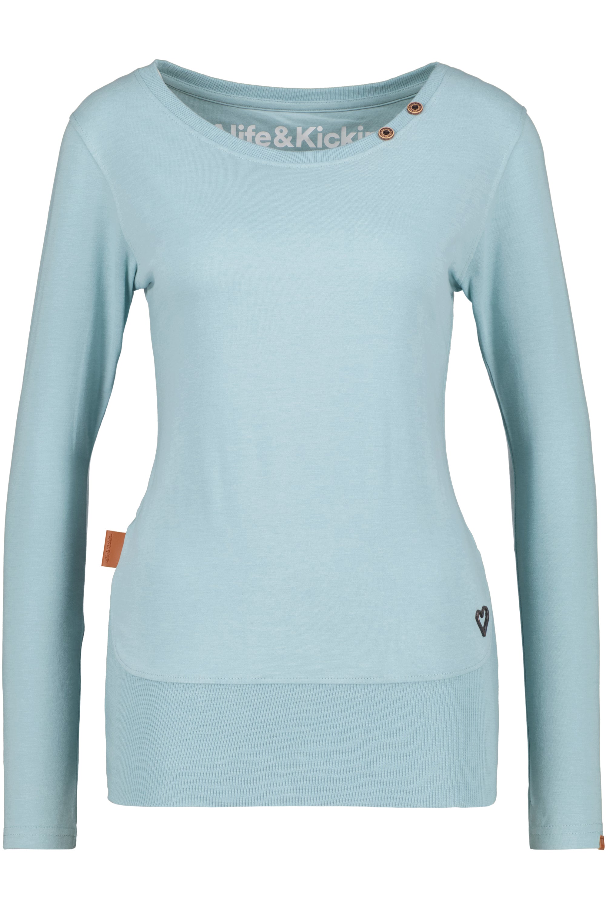 CocoAK A Long Langarmshirt für Damen - lässig und modern Hellblau
