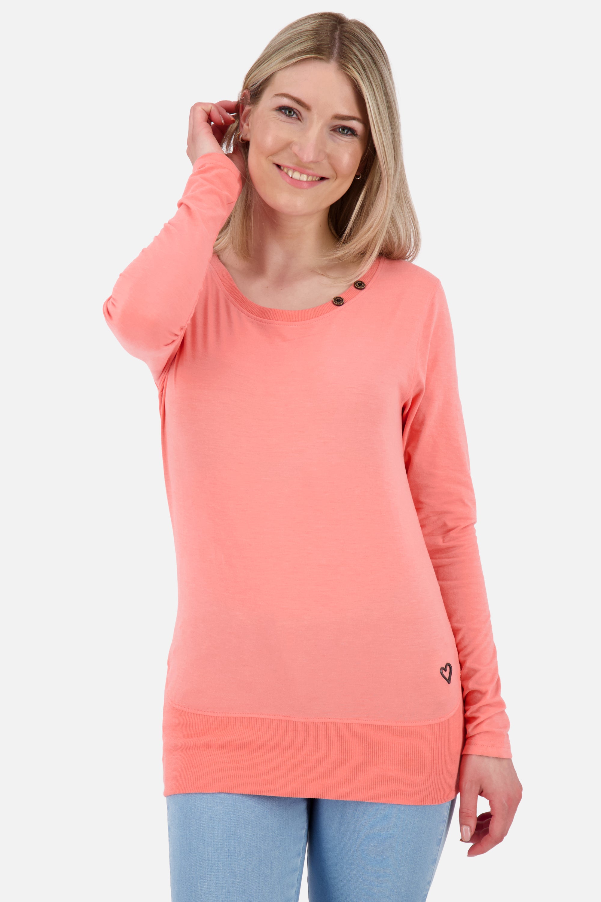 ConnyAK A Langarmshirt verspielt Damen Orange