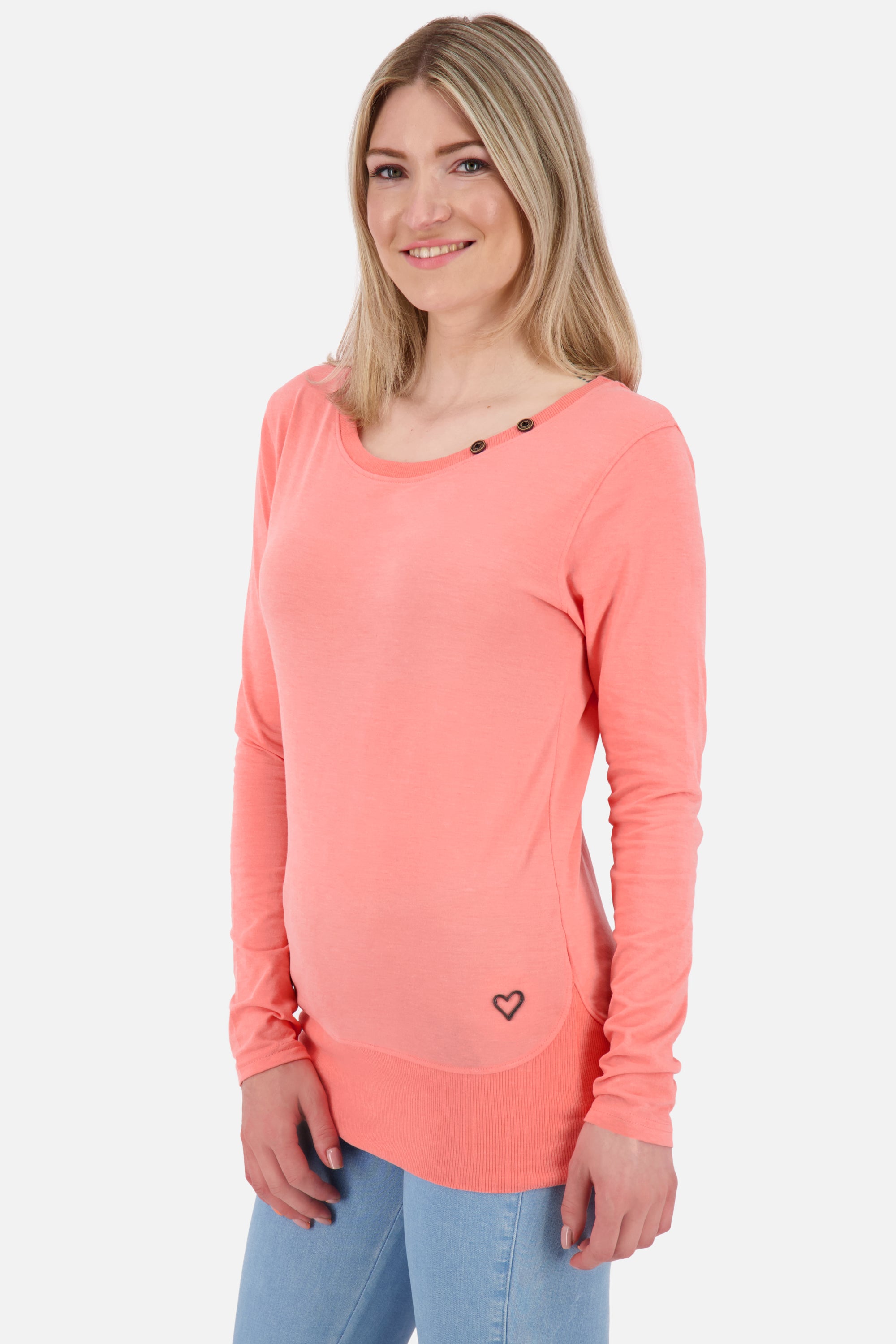 ConnyAK A Langarmshirt verspielt Damen Orange