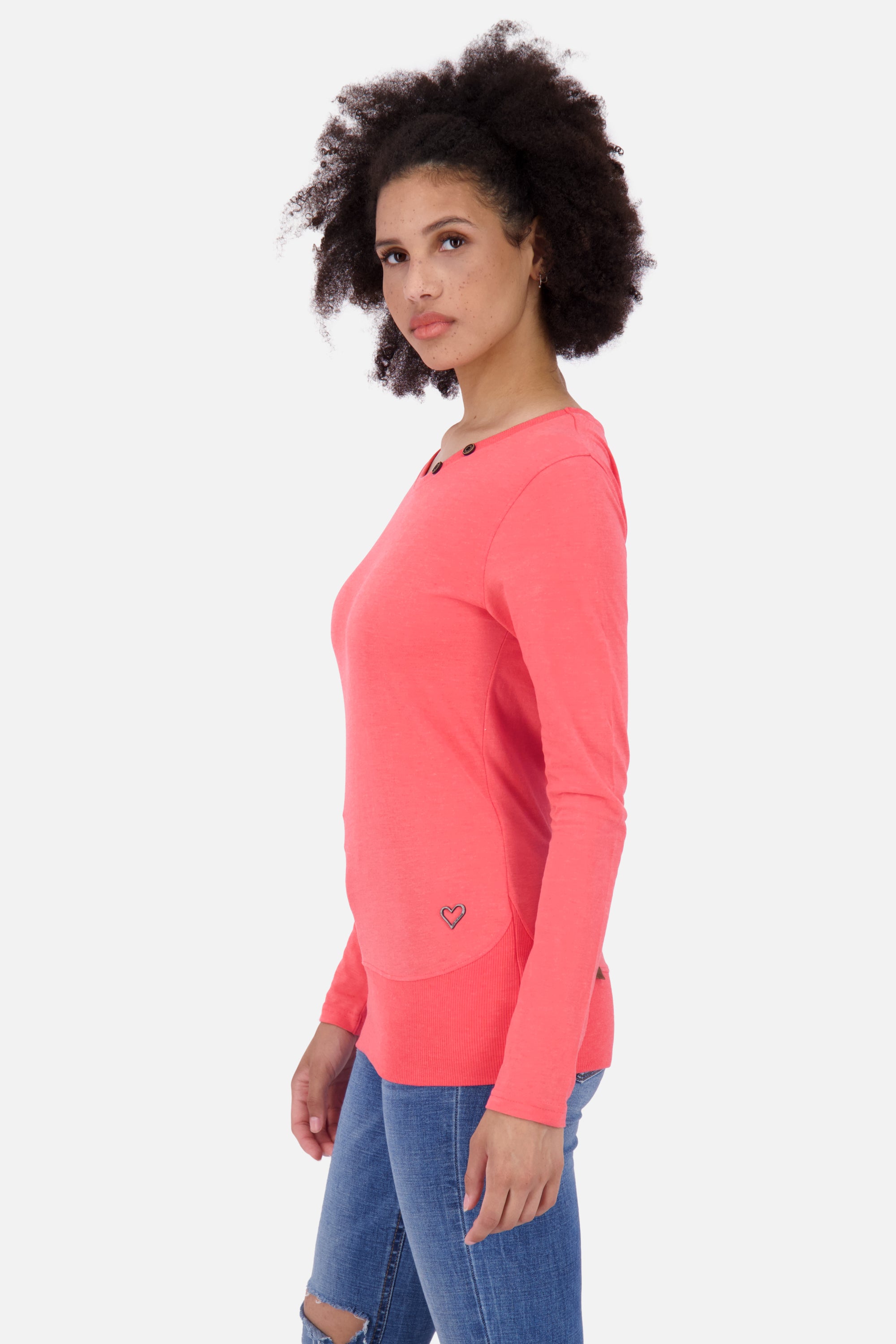 ConnyAK A Langarmshirt verspielt Damen Rot