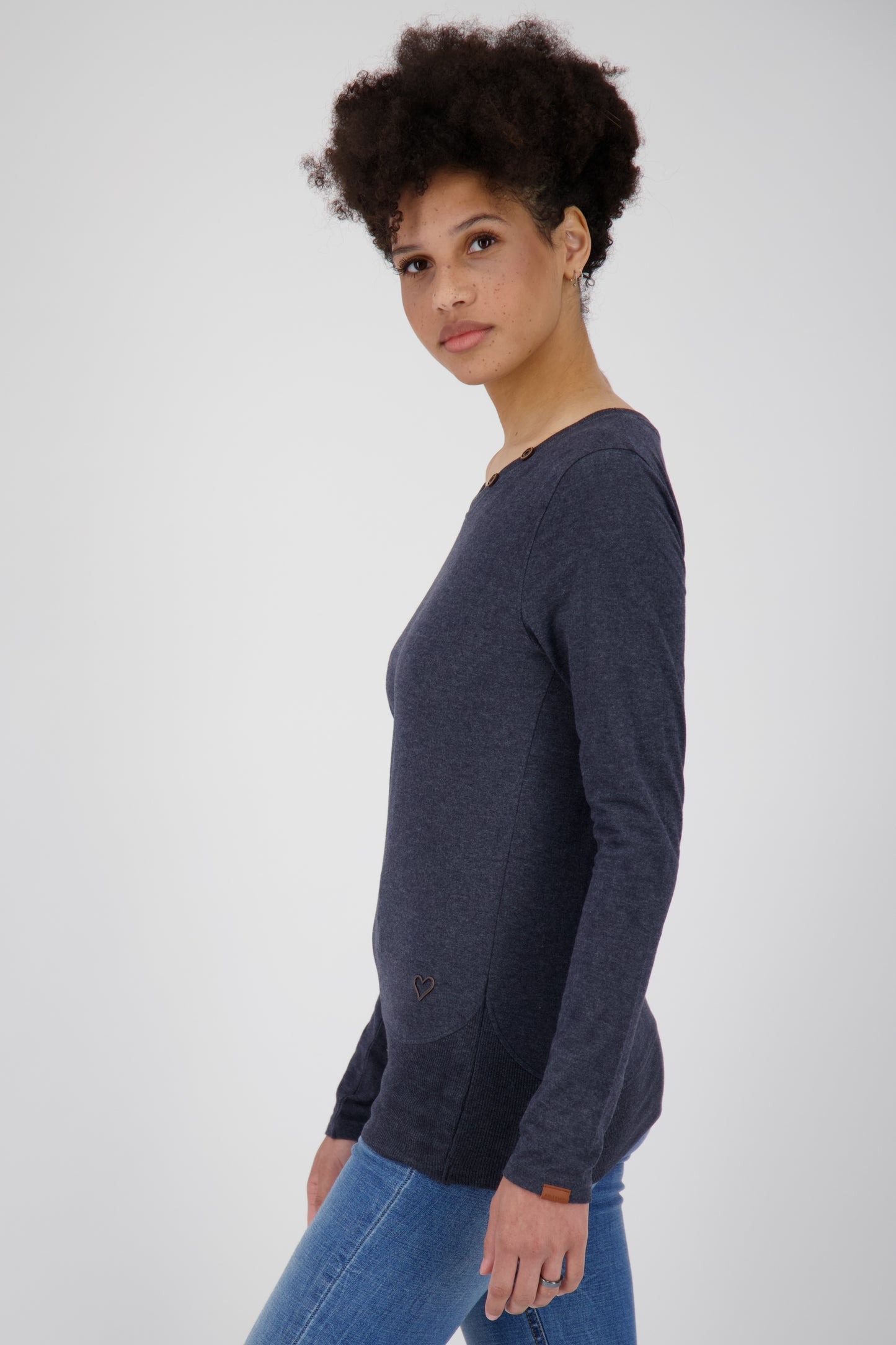 ConnyAK A Langarmshirt verspielt Damen Dunkelblau